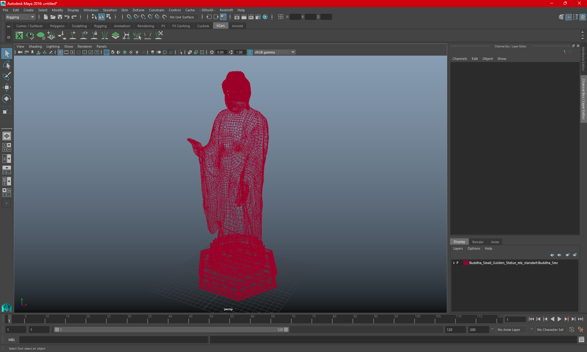 3D Buddha Small Golden Statue