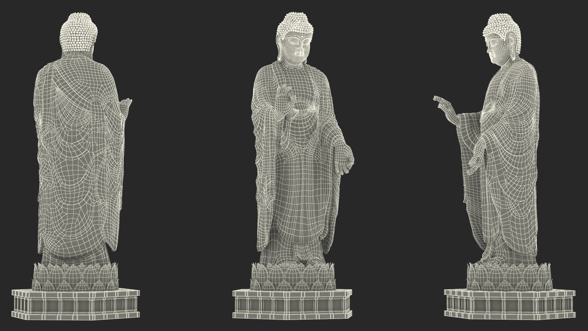 3D Buddha Small Golden Statue