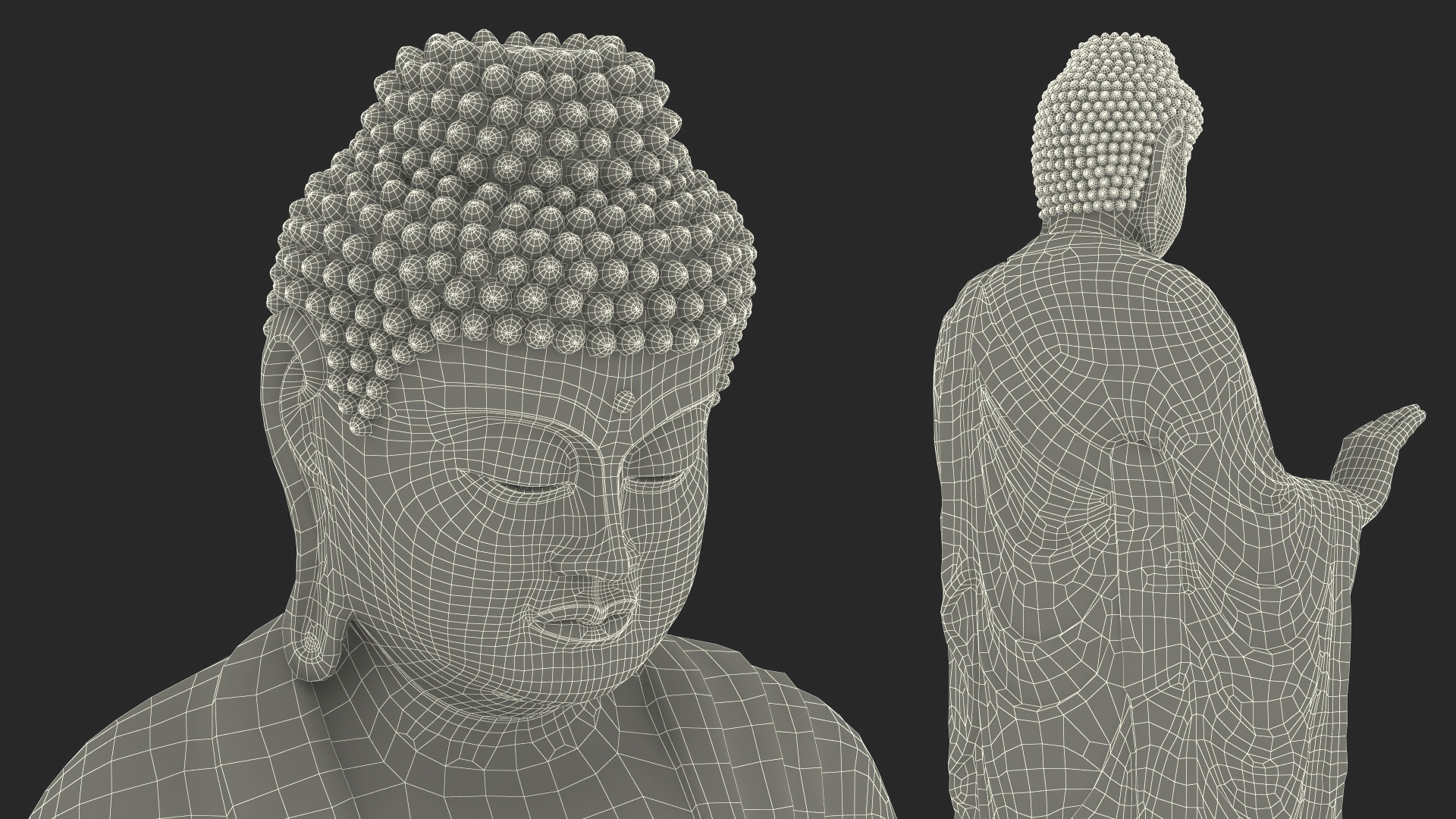 3D Buddha Small Golden Statue