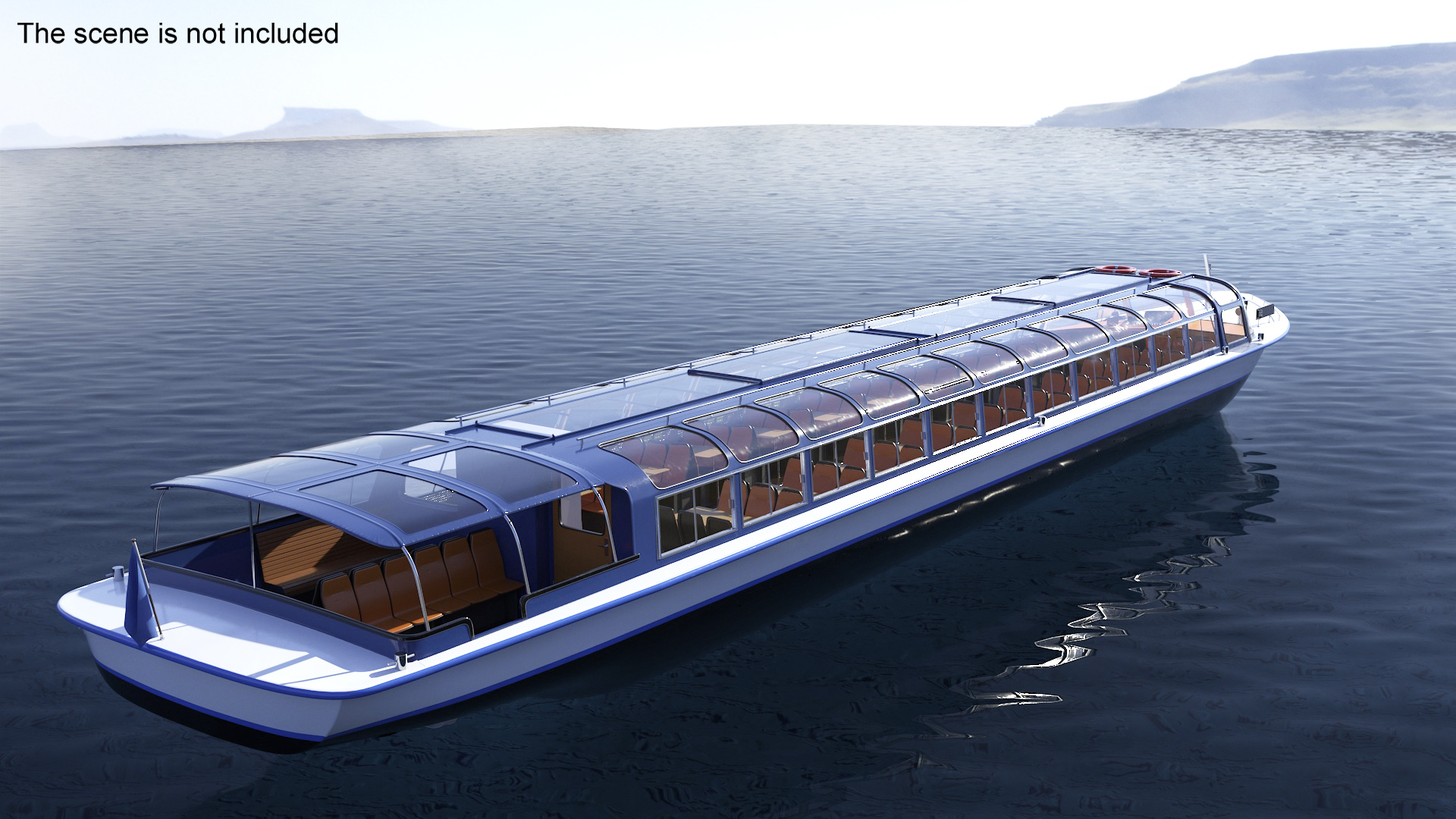 3D model Pleasure Cruise Boat Blue