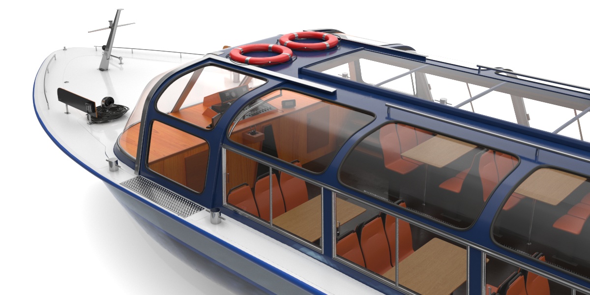3D model Pleasure Cruise Boat Blue