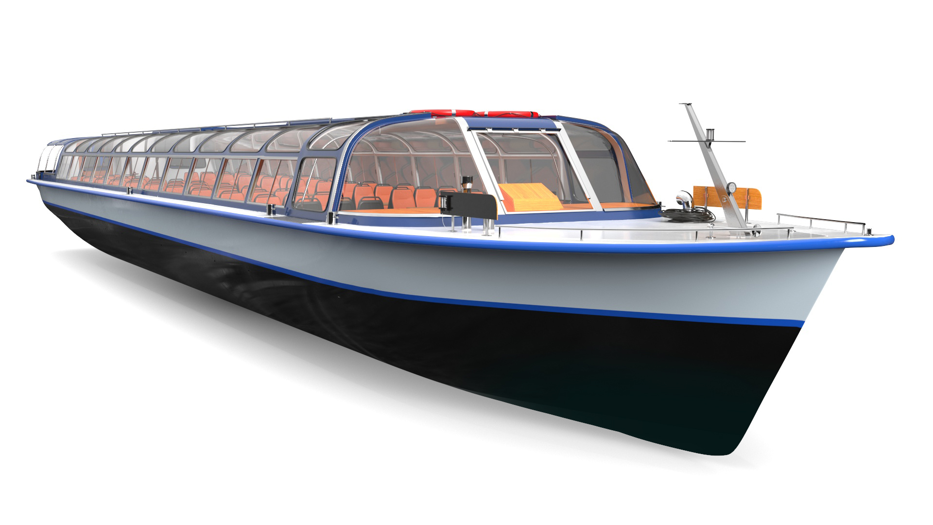 3D model Pleasure Cruise Boat Blue