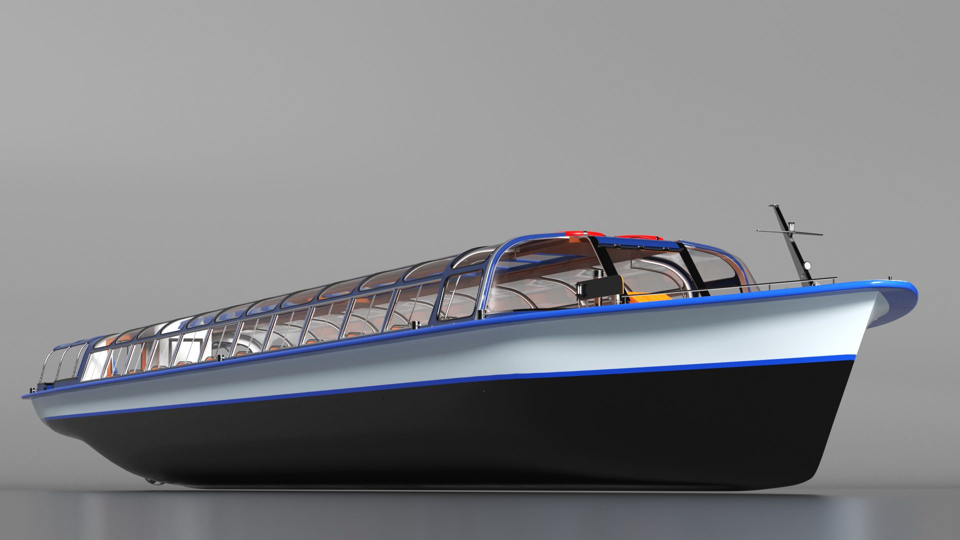 3D model Pleasure Cruise Boat Blue