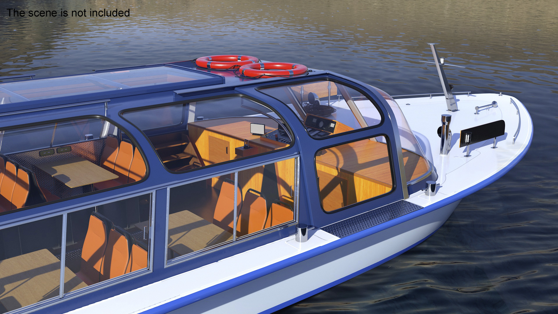 3D model Pleasure Cruise Boat Blue