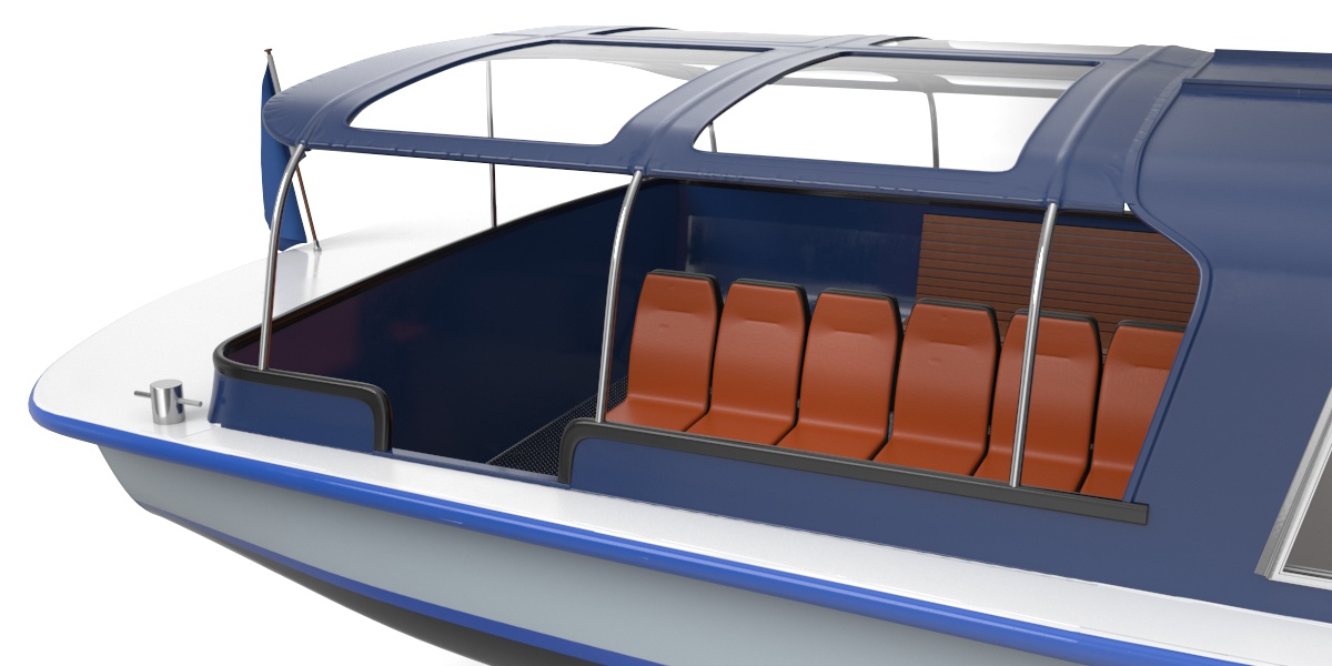 3D model Pleasure Cruise Boat Blue