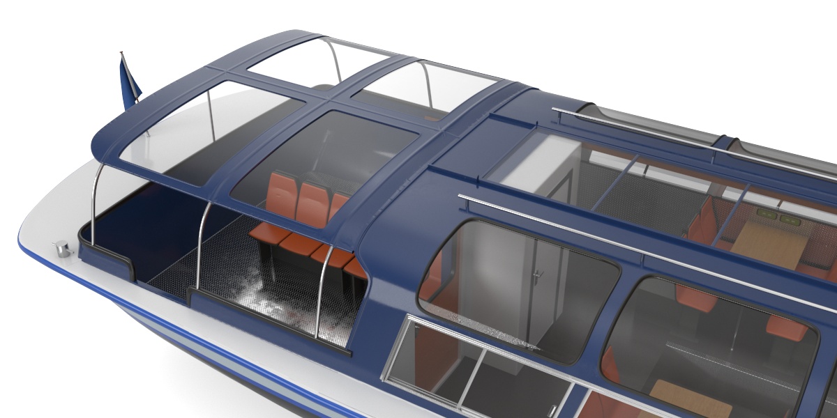 3D model Pleasure Cruise Boat Blue