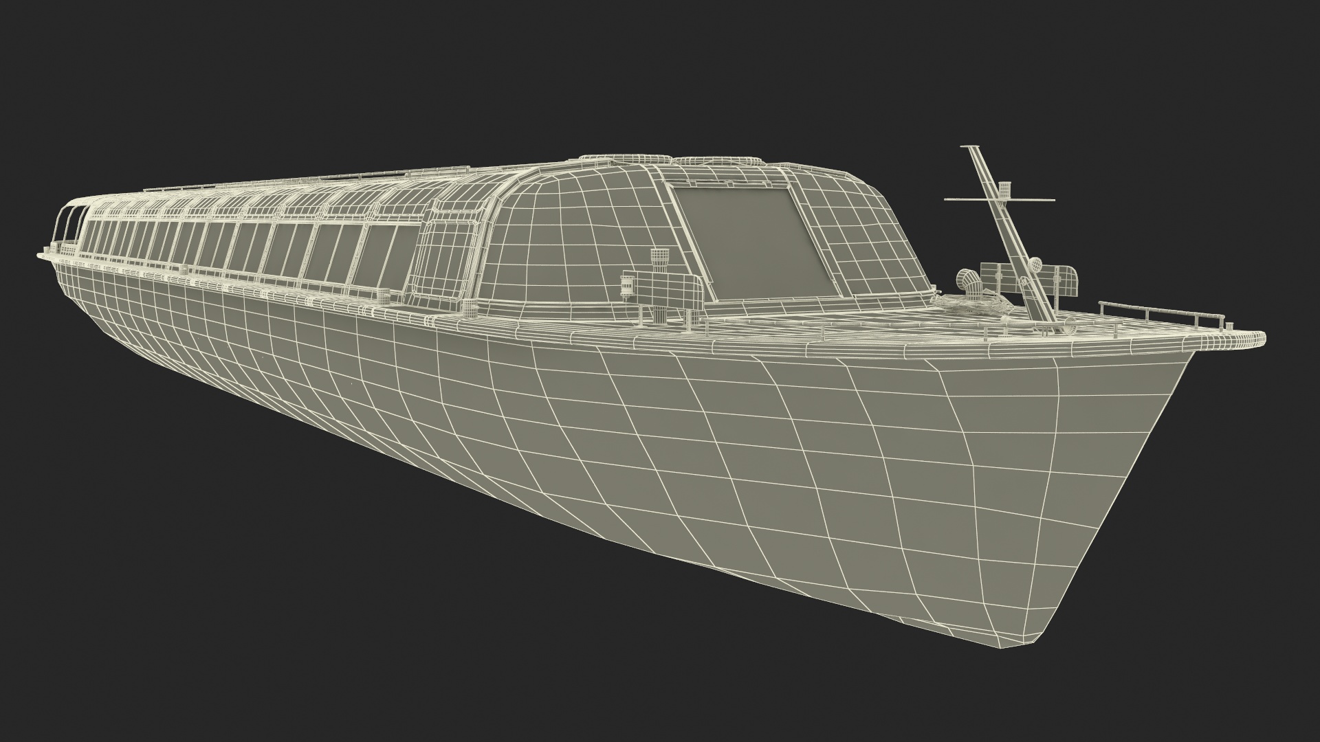 3D model Pleasure Cruise Boat Blue