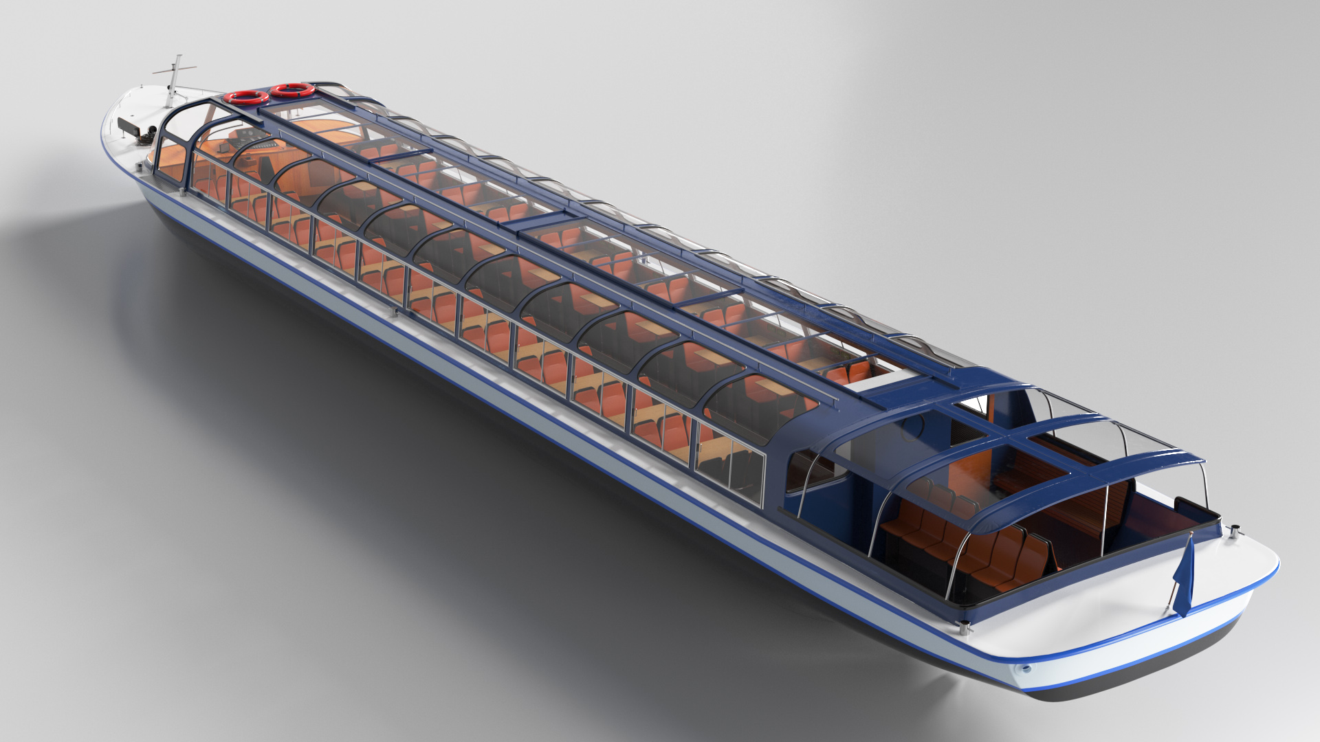 3D model Pleasure Cruise Boat Blue