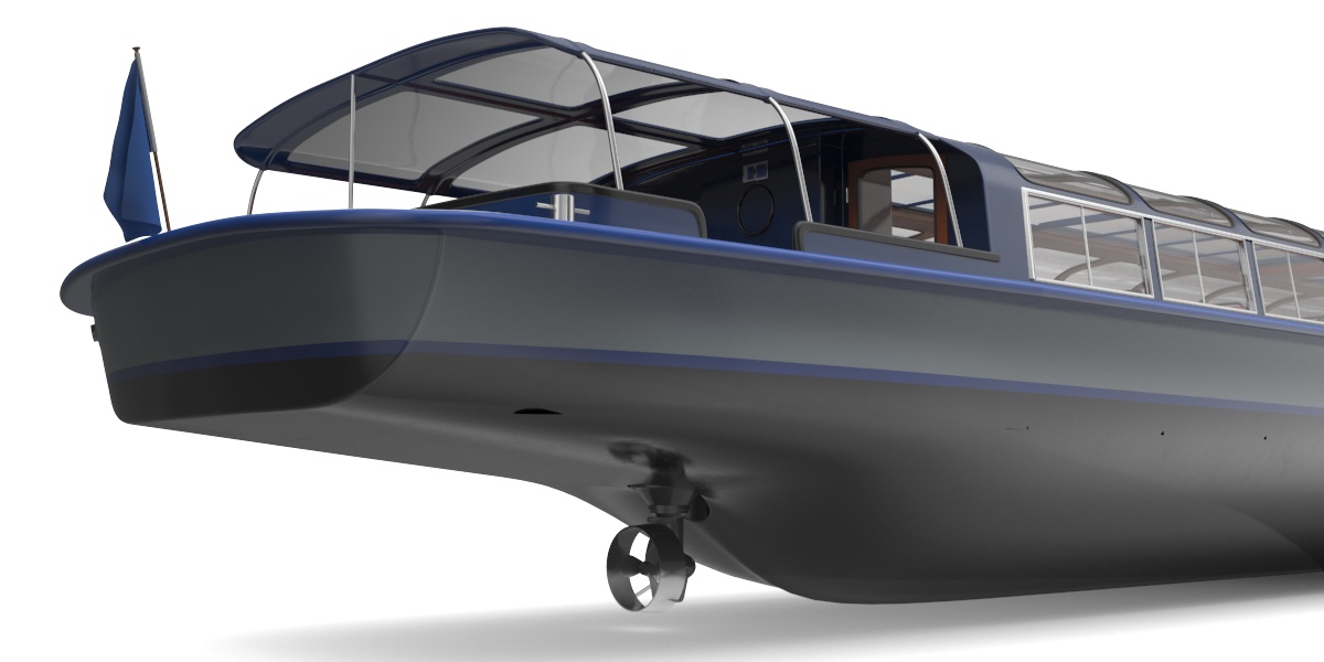3D model Pleasure Cruise Boat Blue