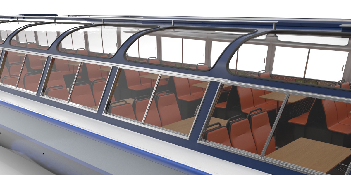 3D model Pleasure Cruise Boat Blue