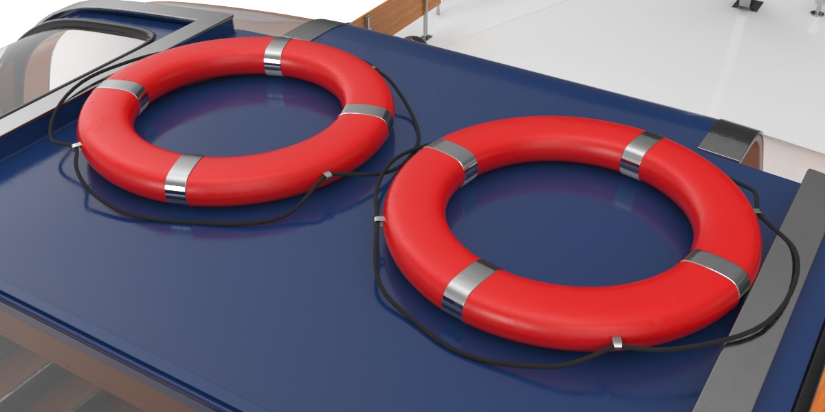 3D model Pleasure Cruise Boat Blue