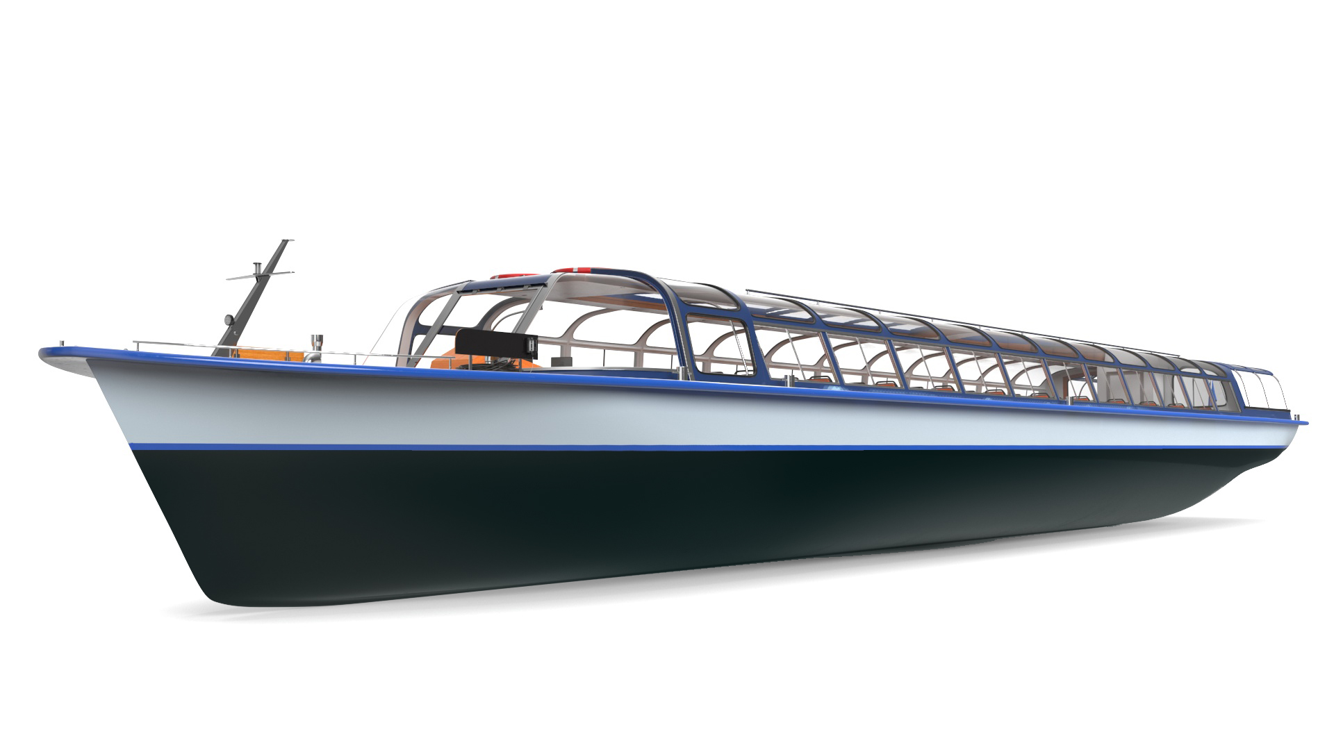 3D model Pleasure Cruise Boat Blue
