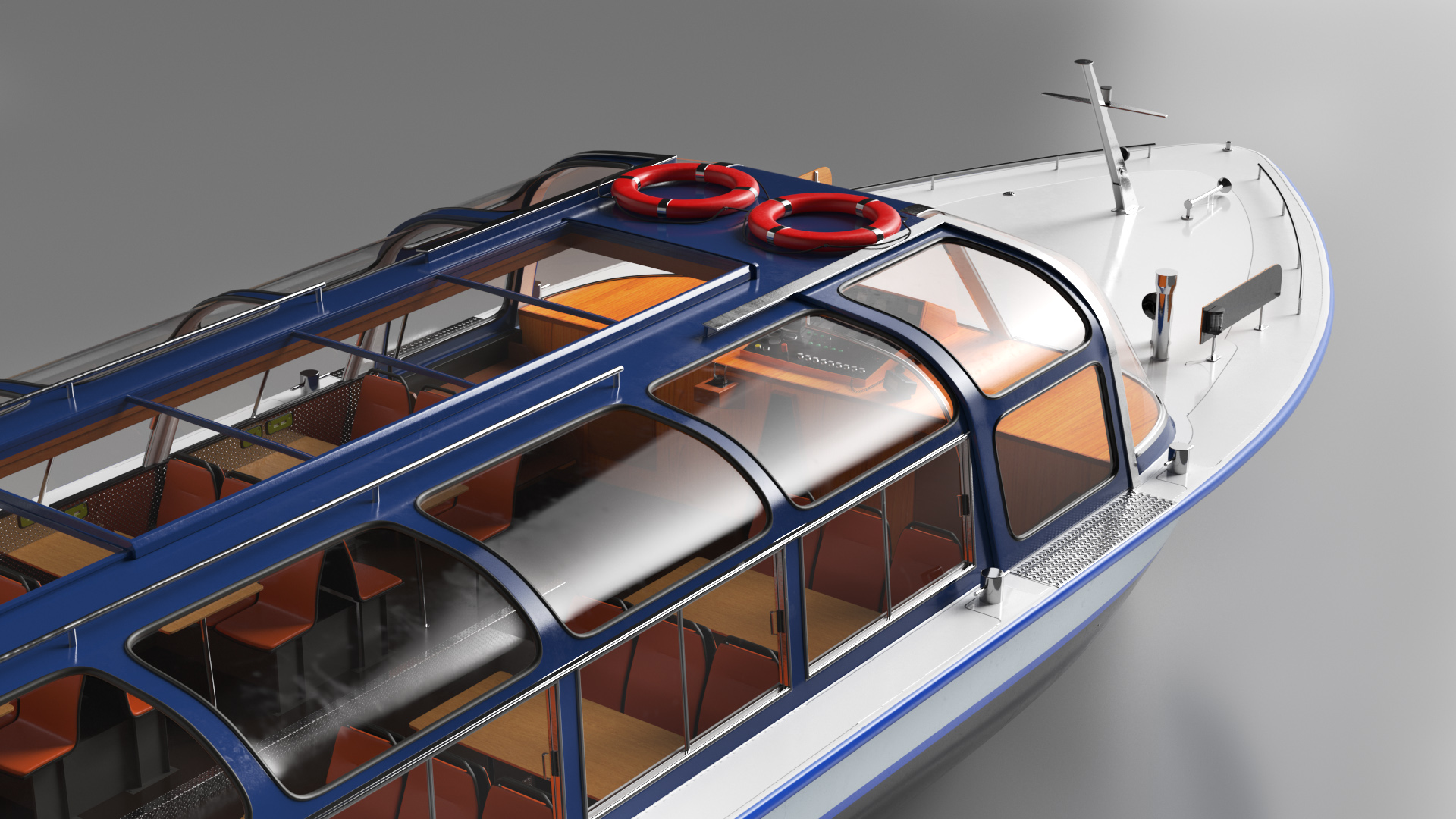 3D model Pleasure Cruise Boat Blue
