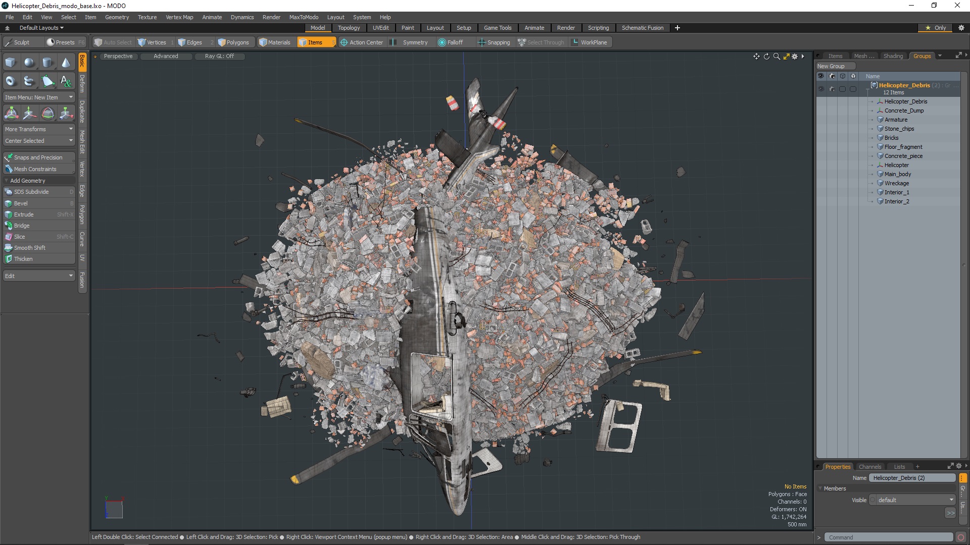 Helicopter Debris 3D