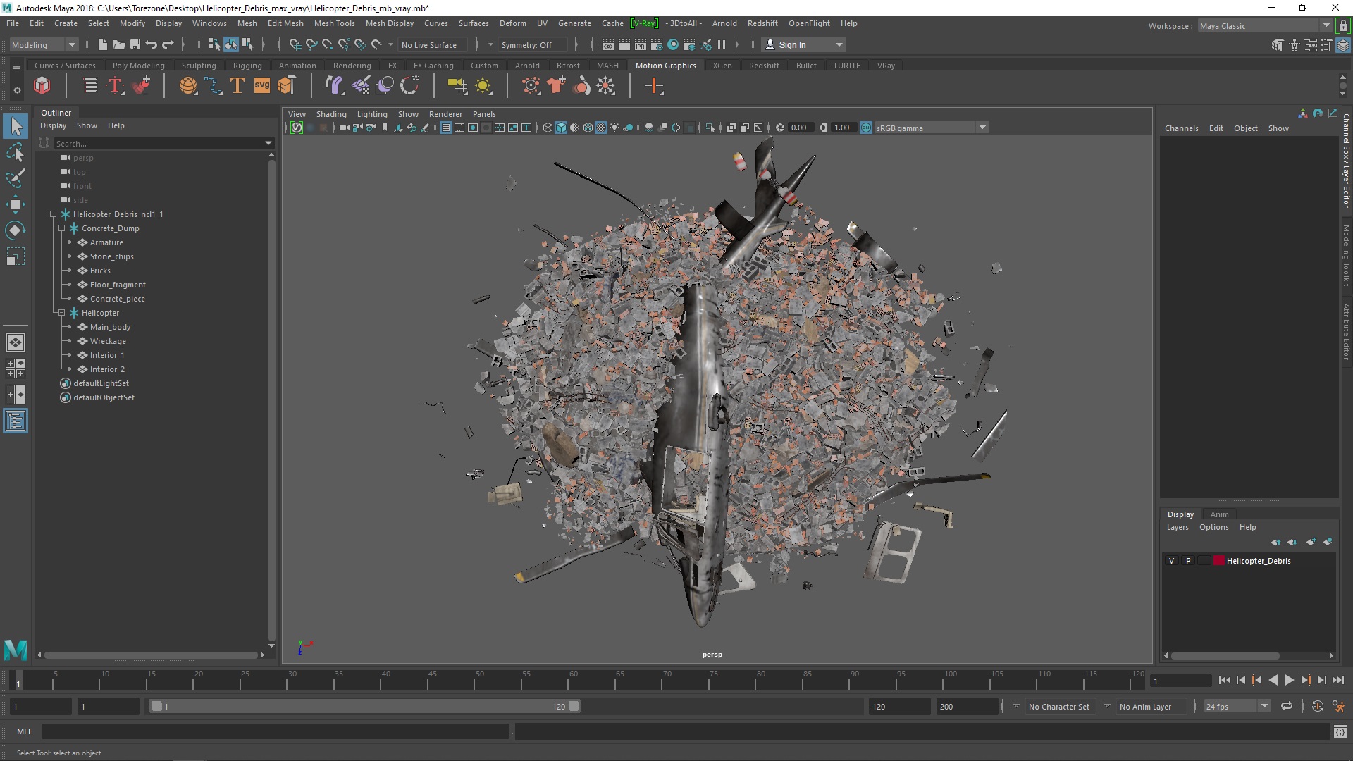 Helicopter Debris 3D