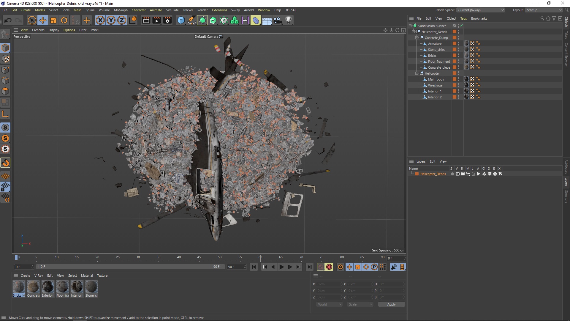 Helicopter Debris 3D
