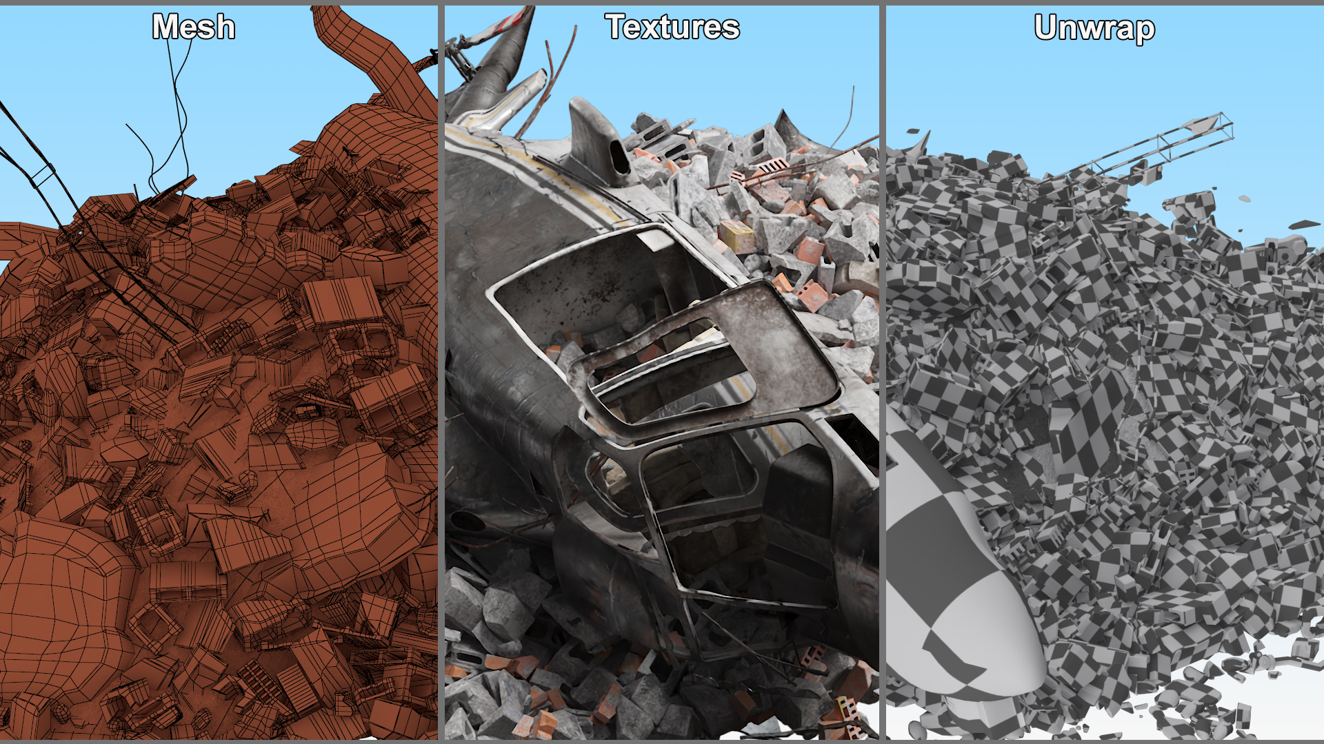 Helicopter Debris 3D