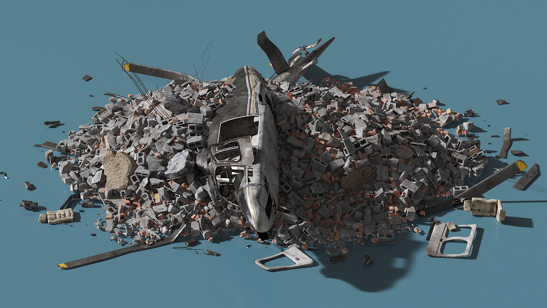 Helicopter Debris 3D