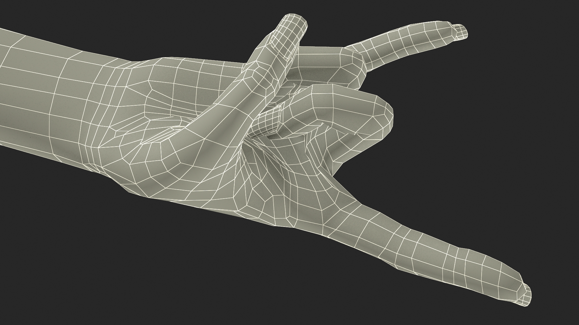 Woman Tanned Hand Heavy Metal Pose 3D model