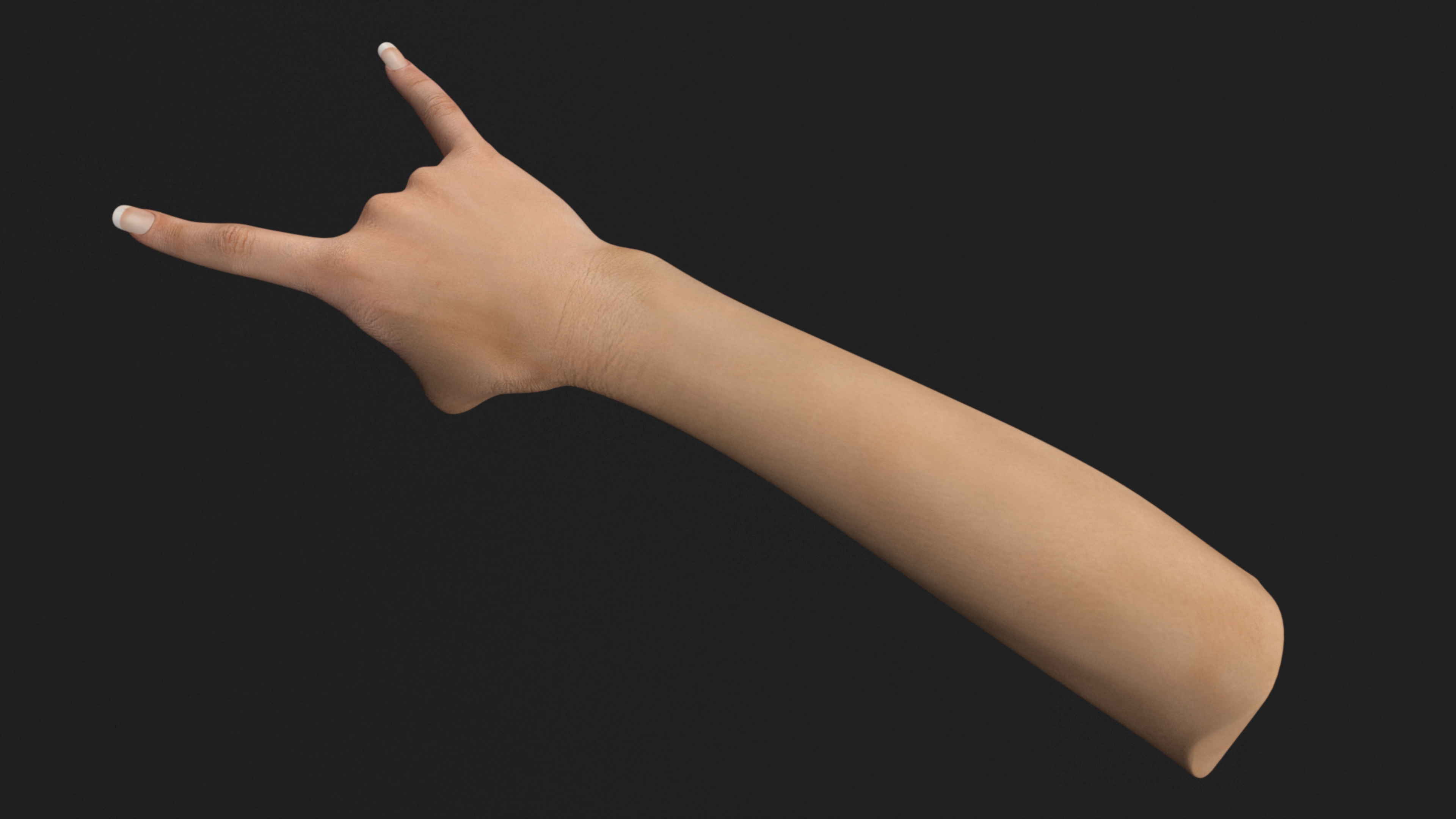 Woman Tanned Hand Heavy Metal Pose 3D model