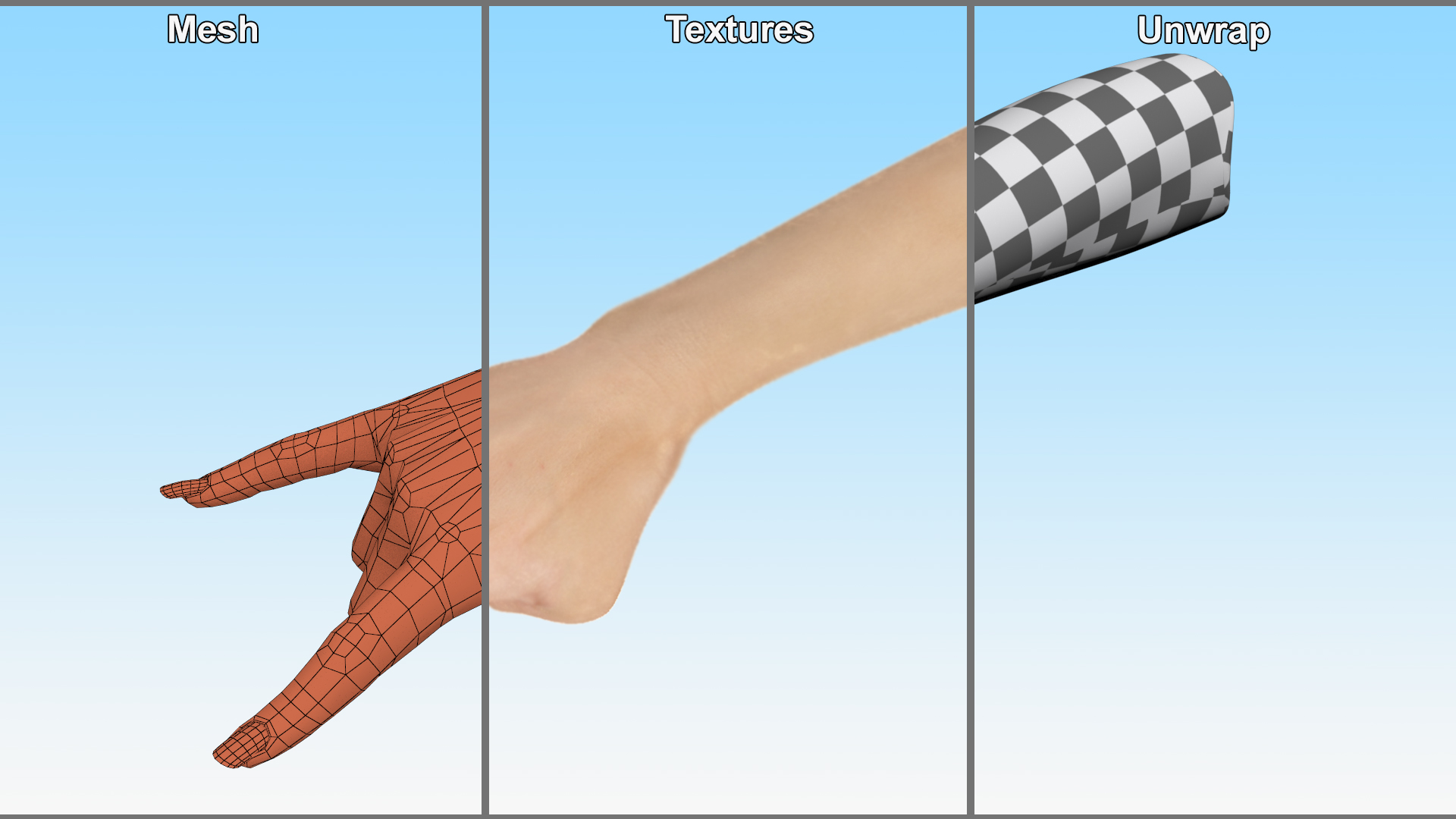 Woman Tanned Hand Heavy Metal Pose 3D model