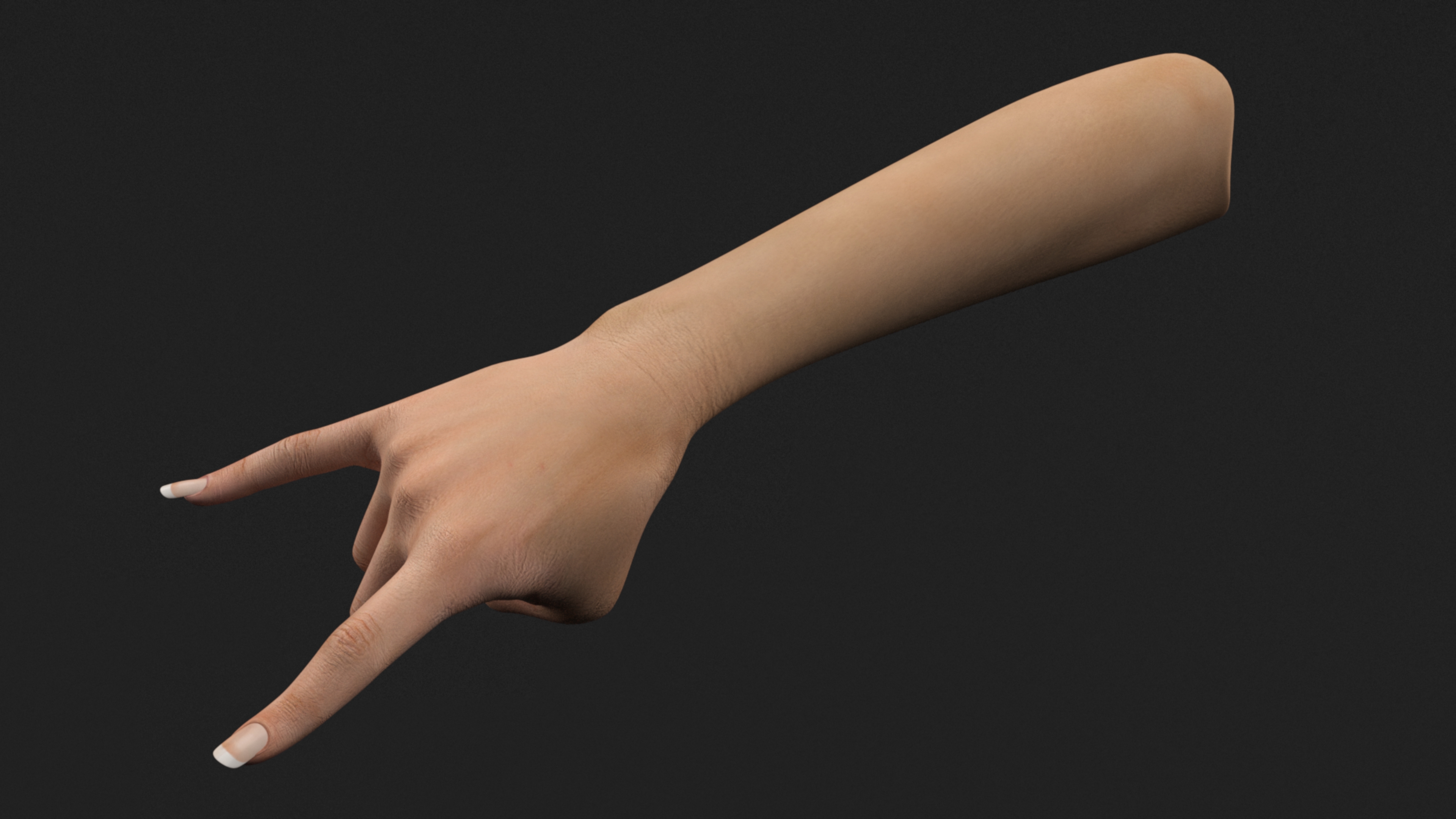 Woman Tanned Hand Heavy Metal Pose 3D model