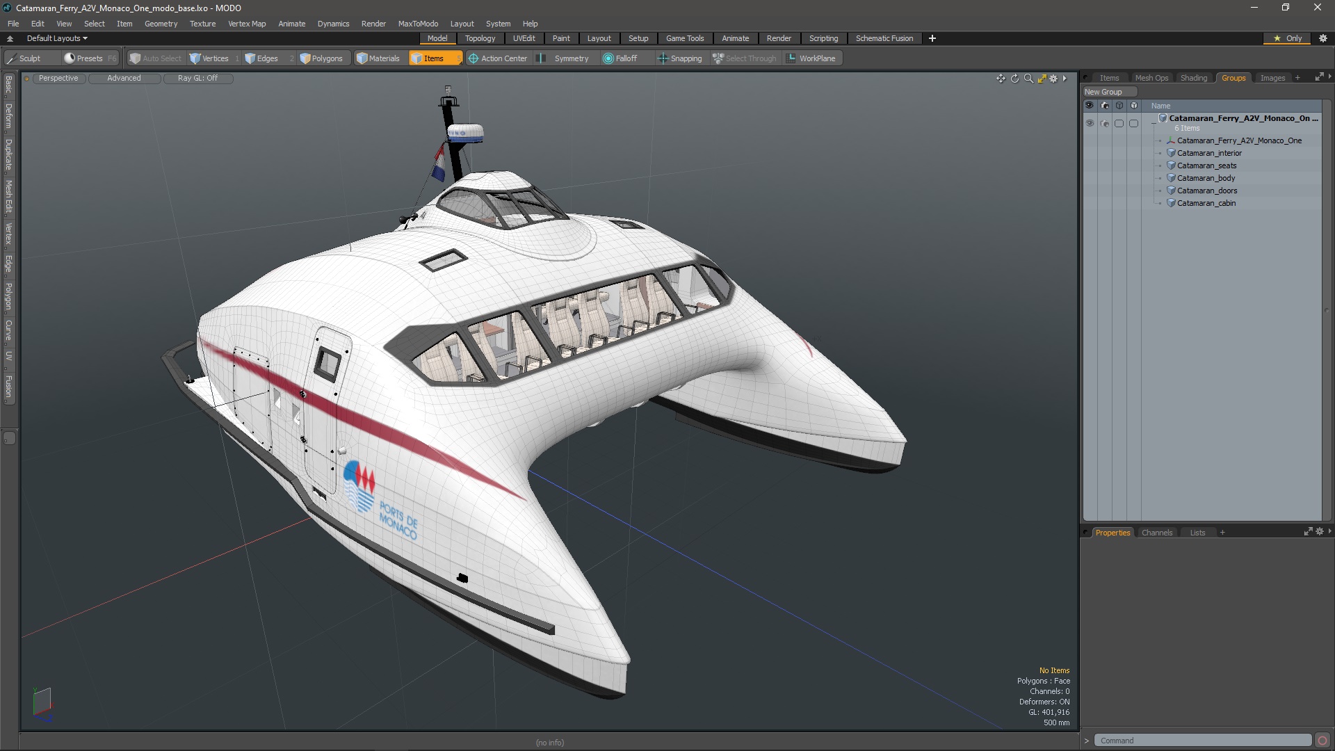 3D model Catamaran Ferry A2V Monaco One