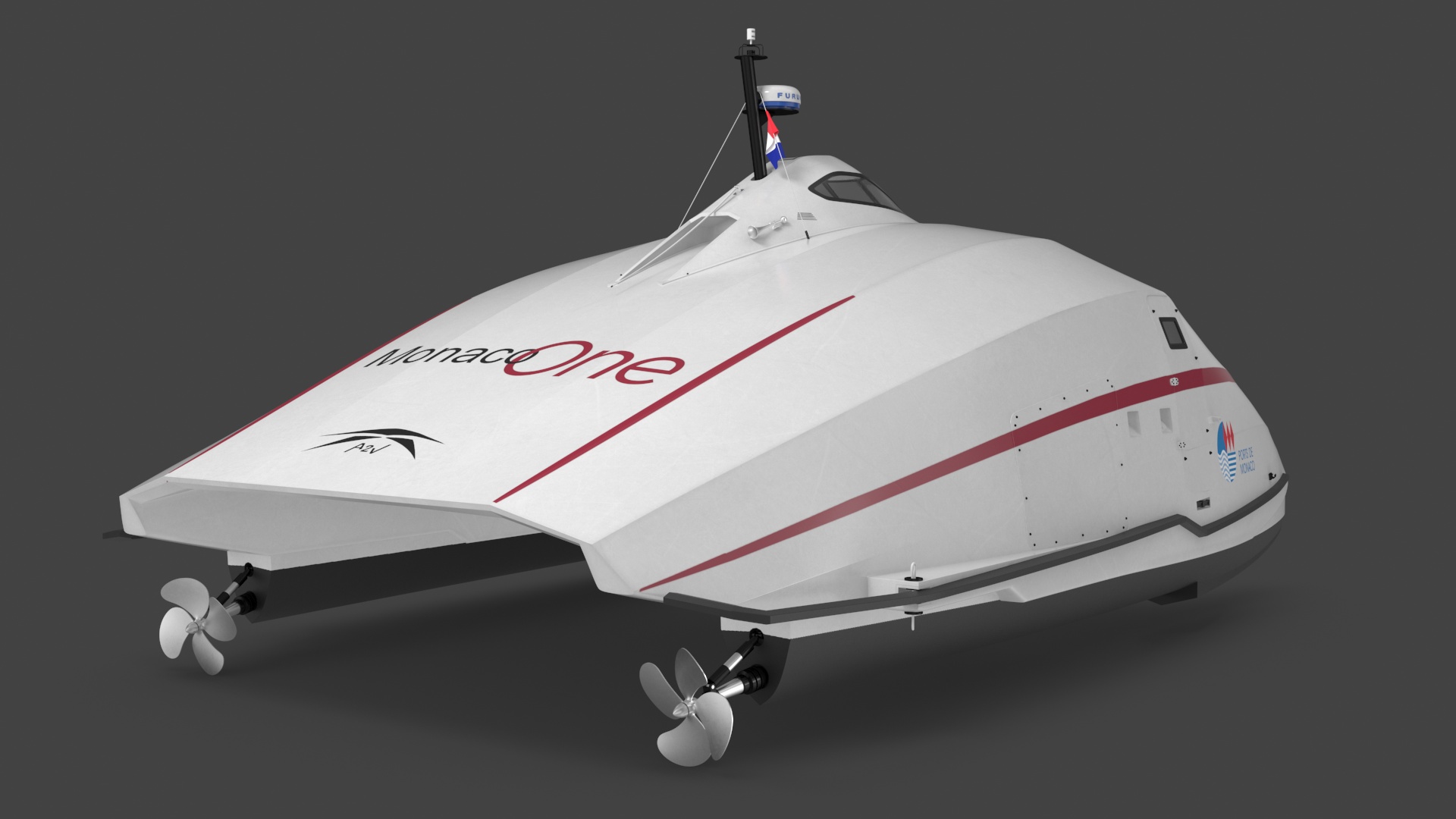 3D model Catamaran Ferry A2V Monaco One