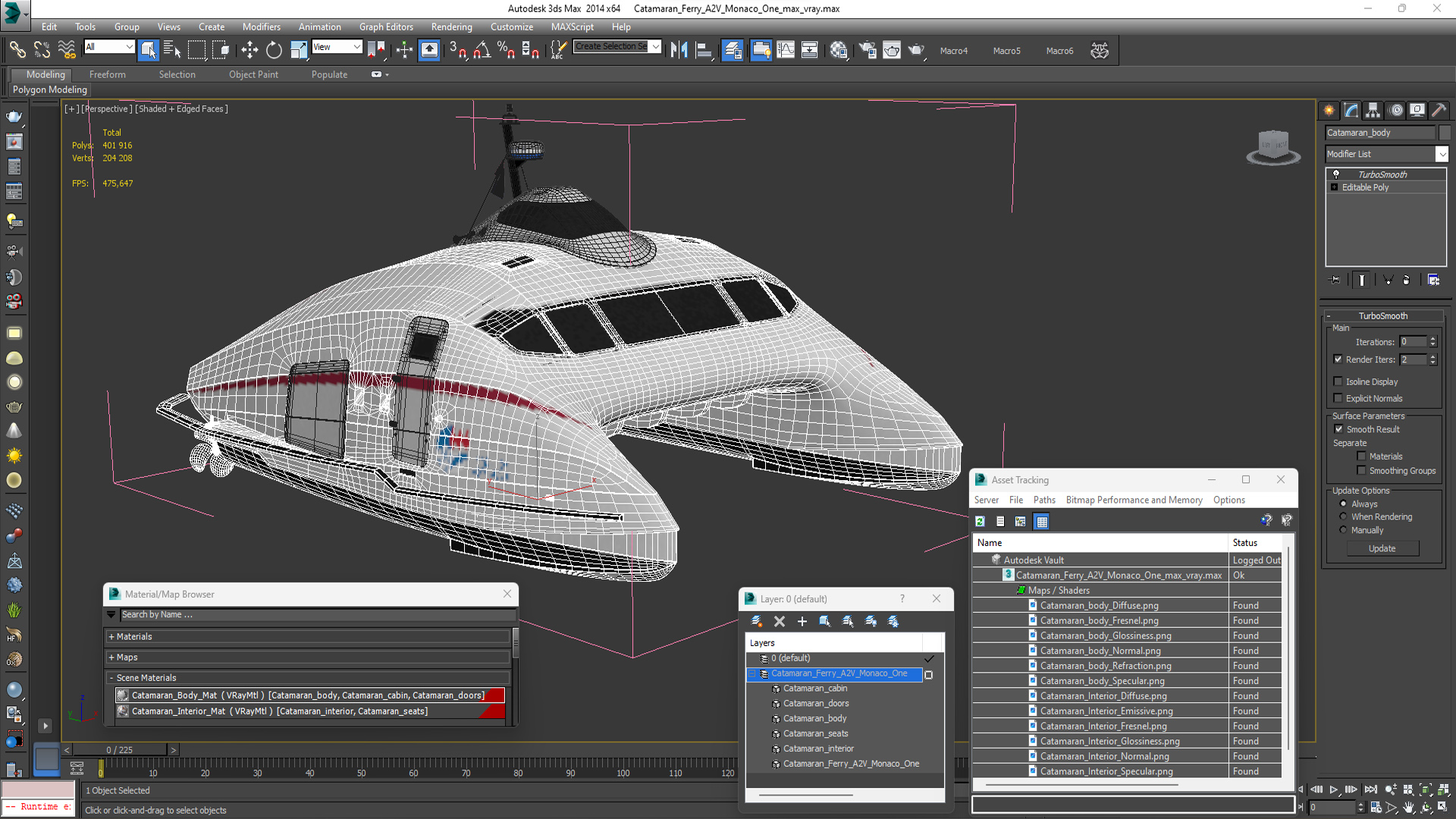 3D model Catamaran Ferry A2V Monaco One