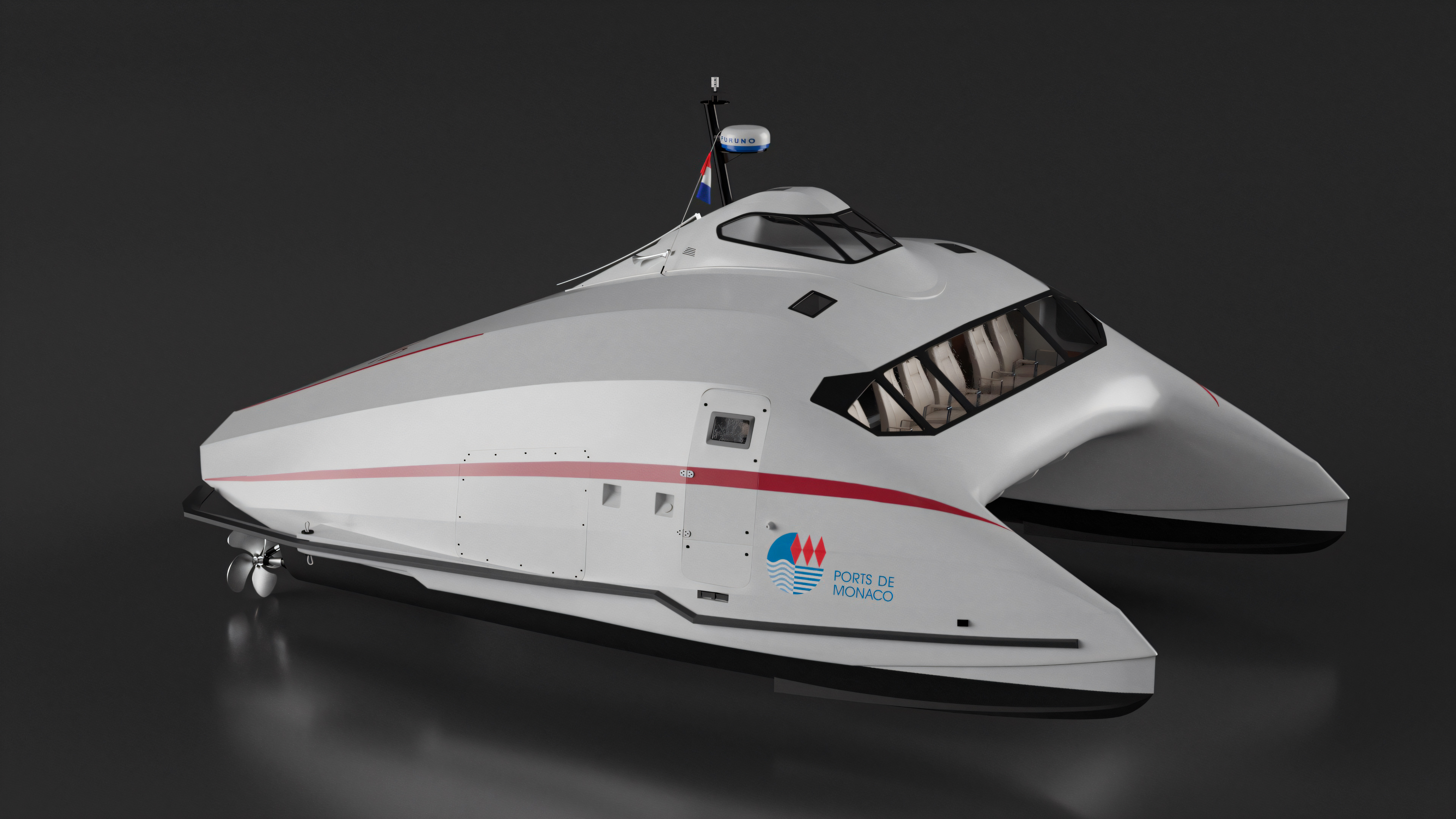 3D model Catamaran Ferry A2V Monaco One