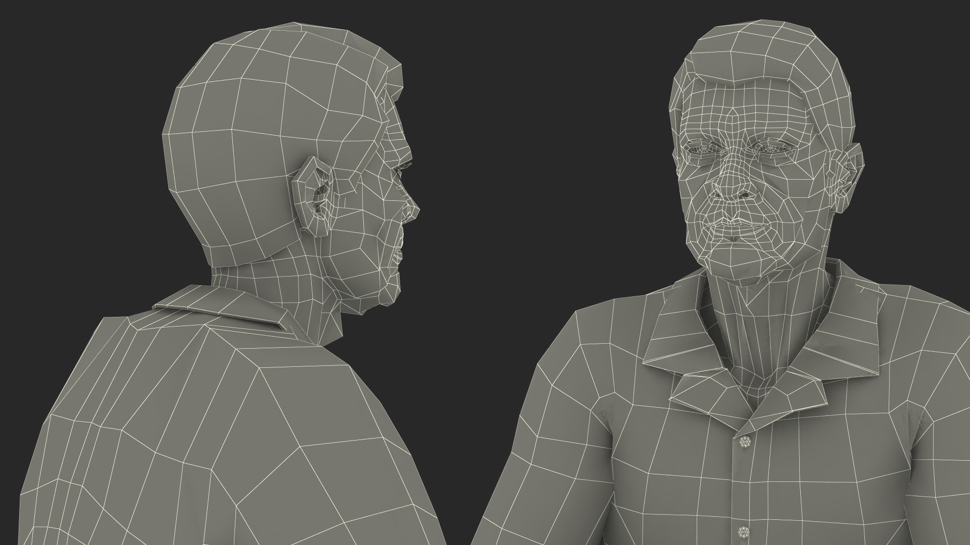 Elderly Man on Electric Wheelchair 3D model