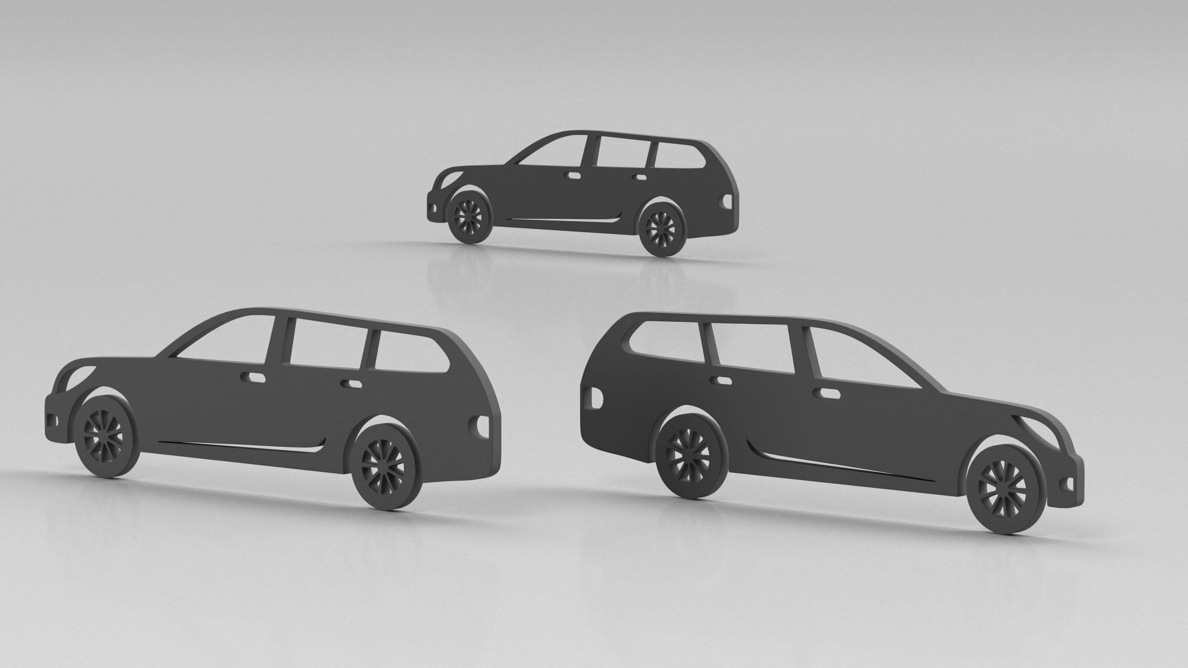 3D model Car Wagon Silhouette