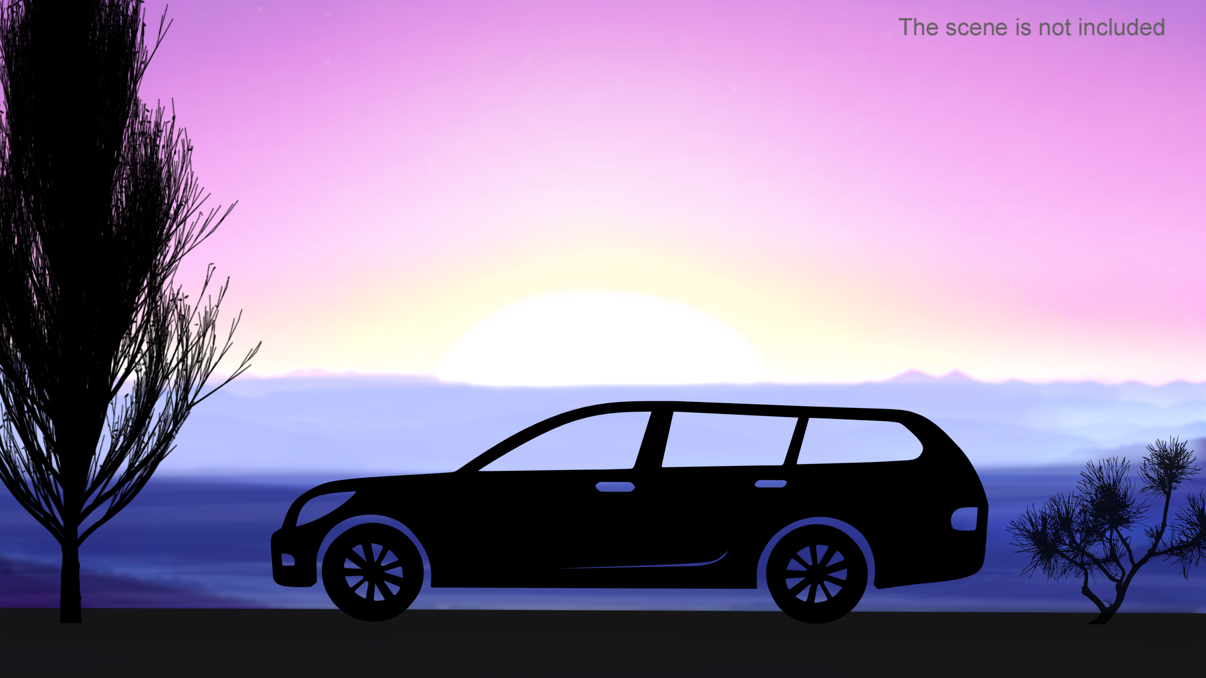 3D model Car Wagon Silhouette