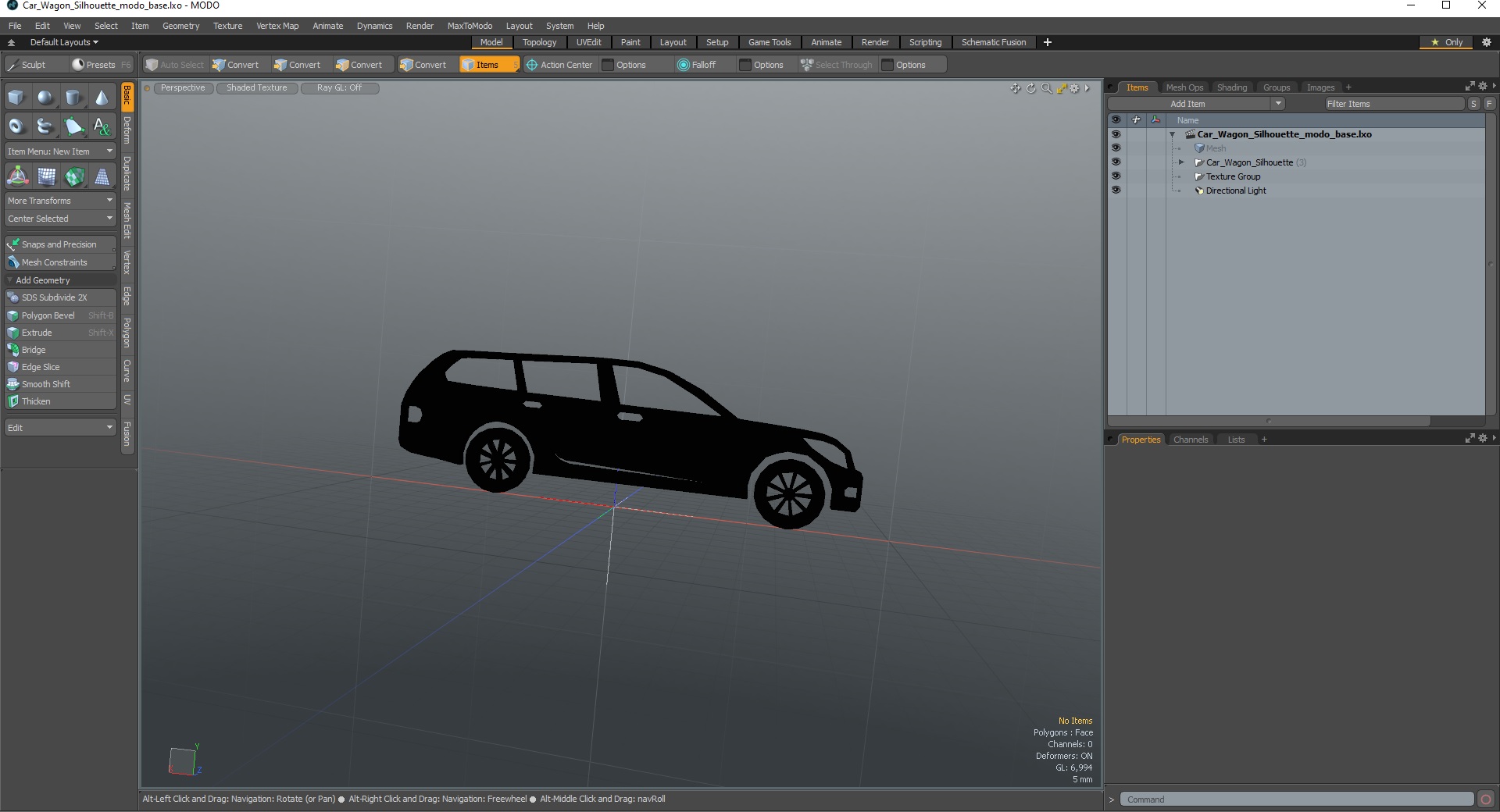 3D model Car Wagon Silhouette