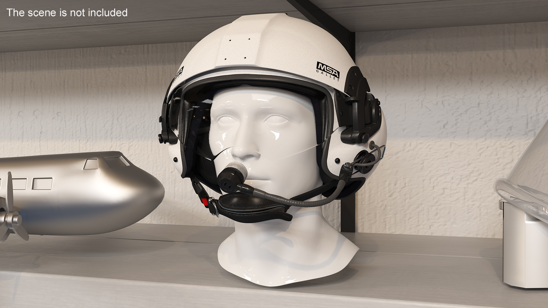 3D model Helicopter Pilot Helmet LH350 White