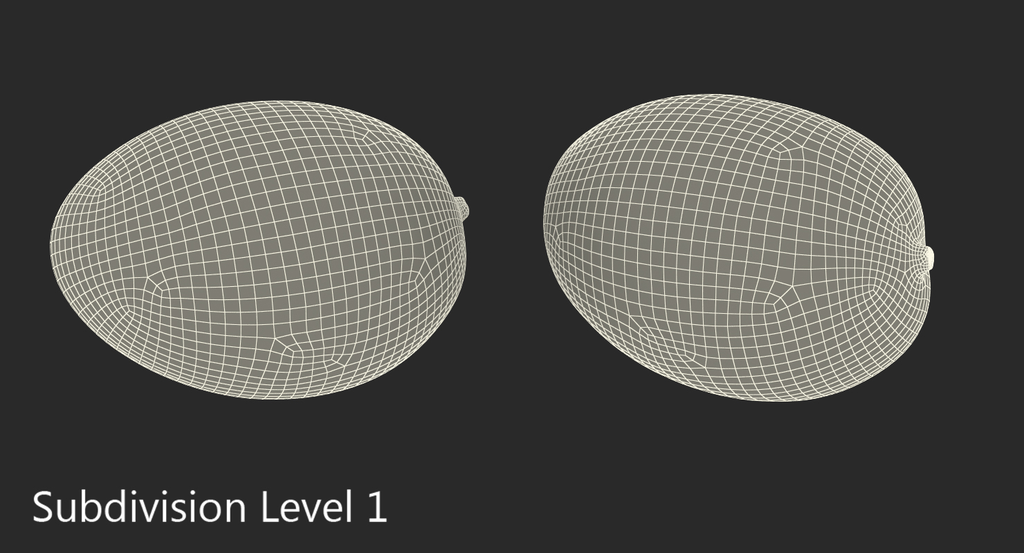 3D Yellow Mango Fruit model