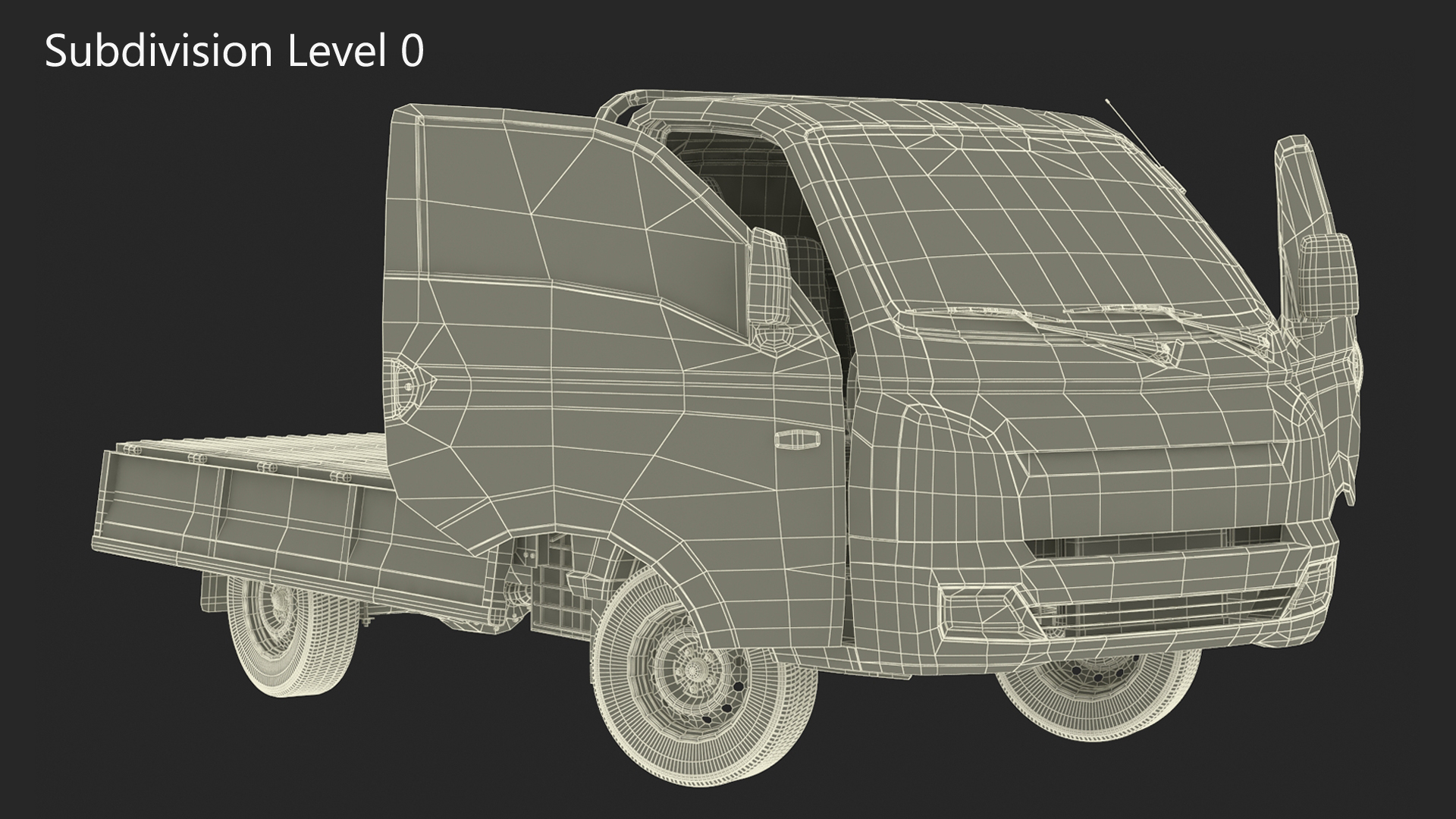 Flatbed Truck Blue Rigged for Cinema 4D 3D model