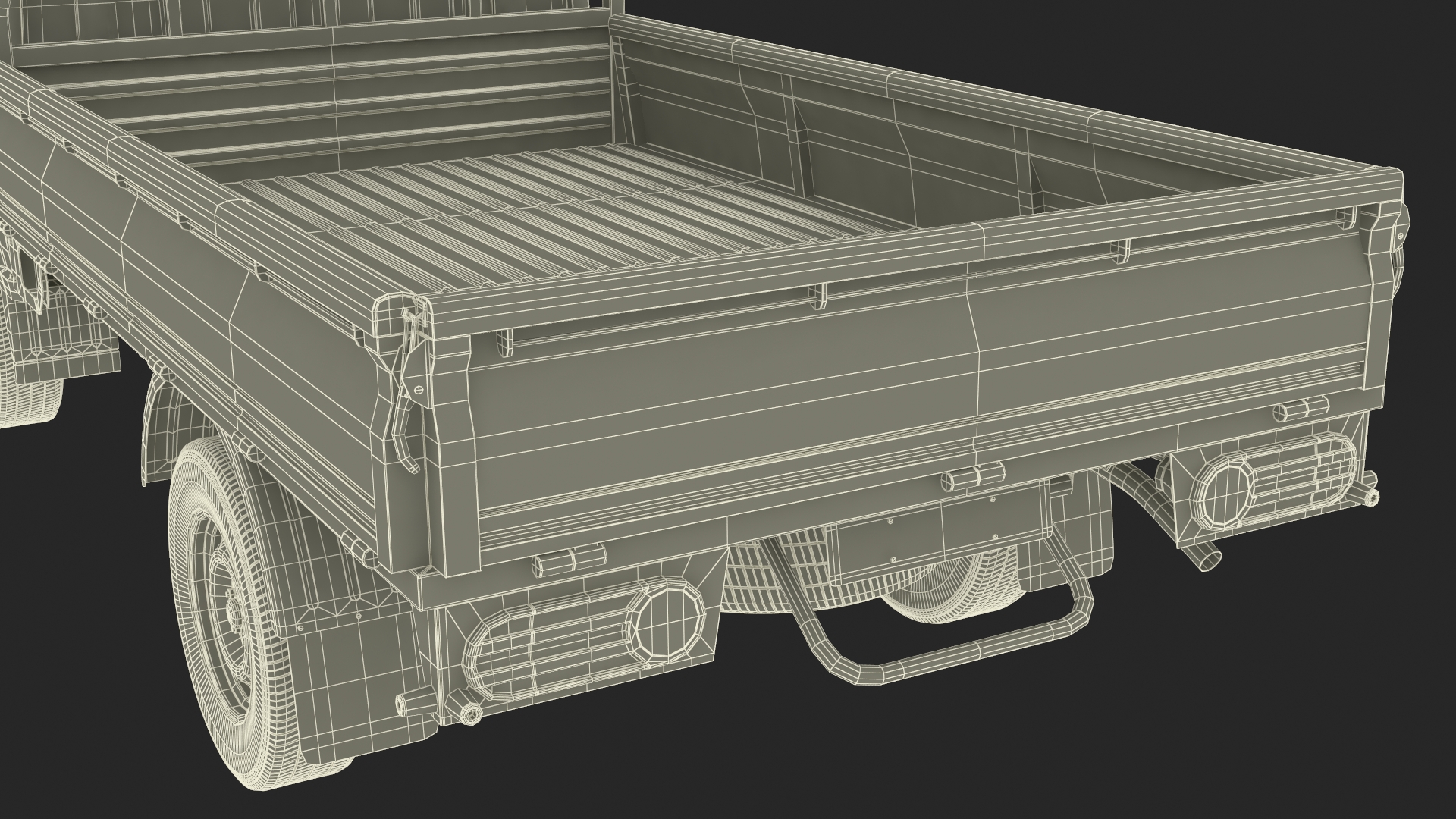 Flatbed Truck Blue Rigged for Cinema 4D 3D model
