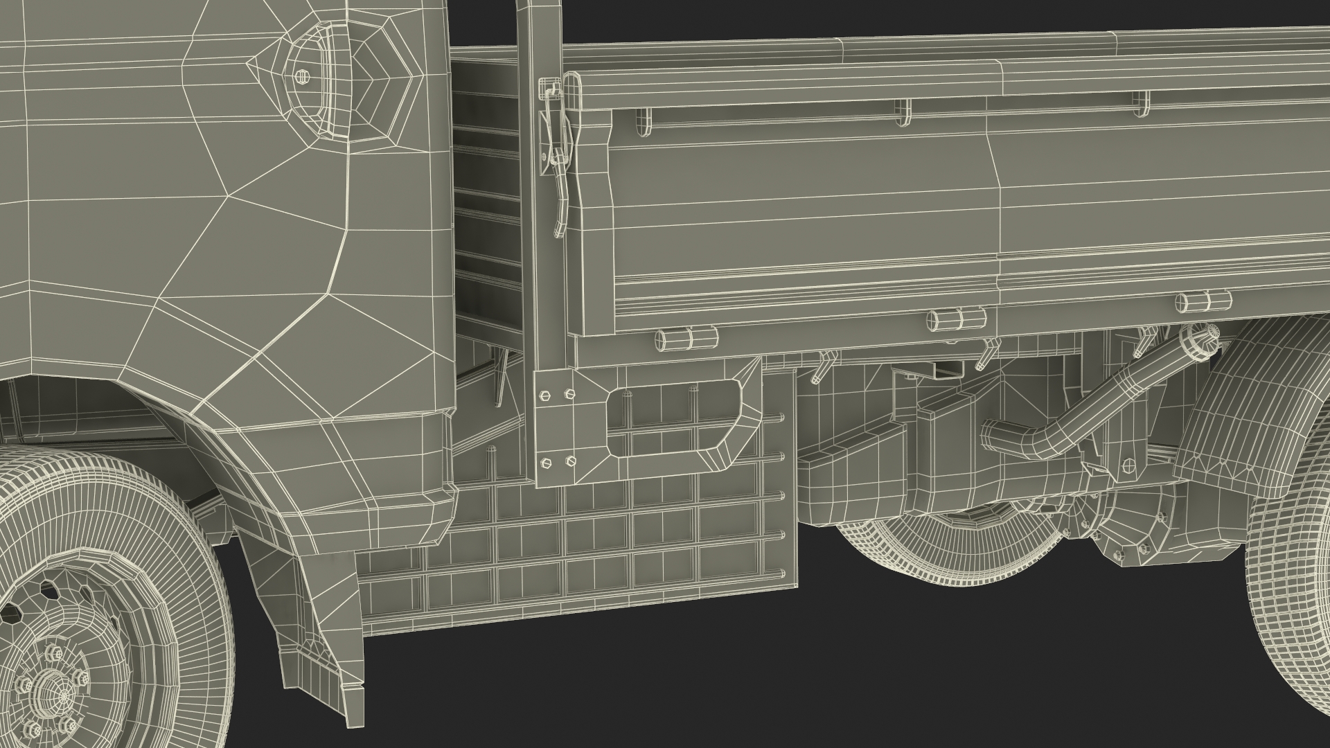 Flatbed Truck Blue Rigged for Cinema 4D 3D model