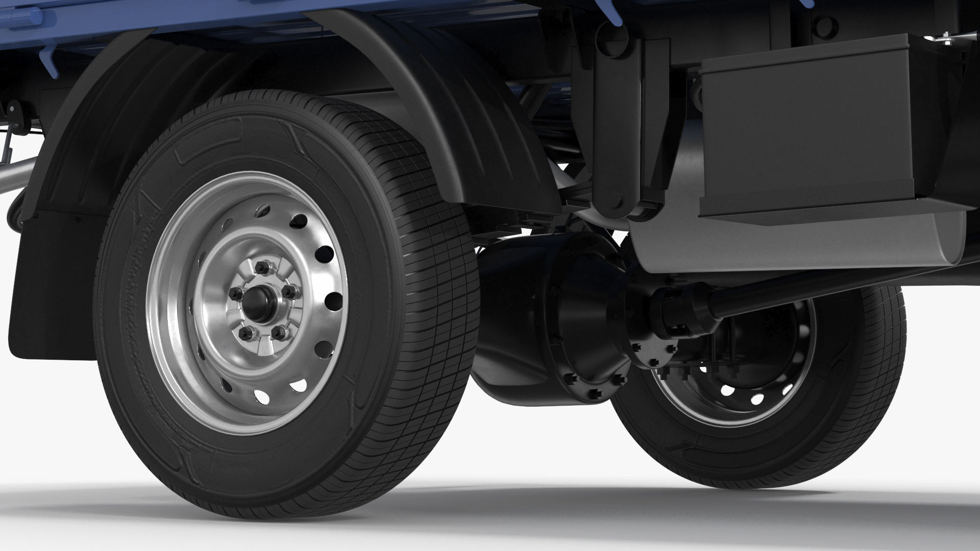Flatbed Truck Blue Rigged for Cinema 4D 3D model