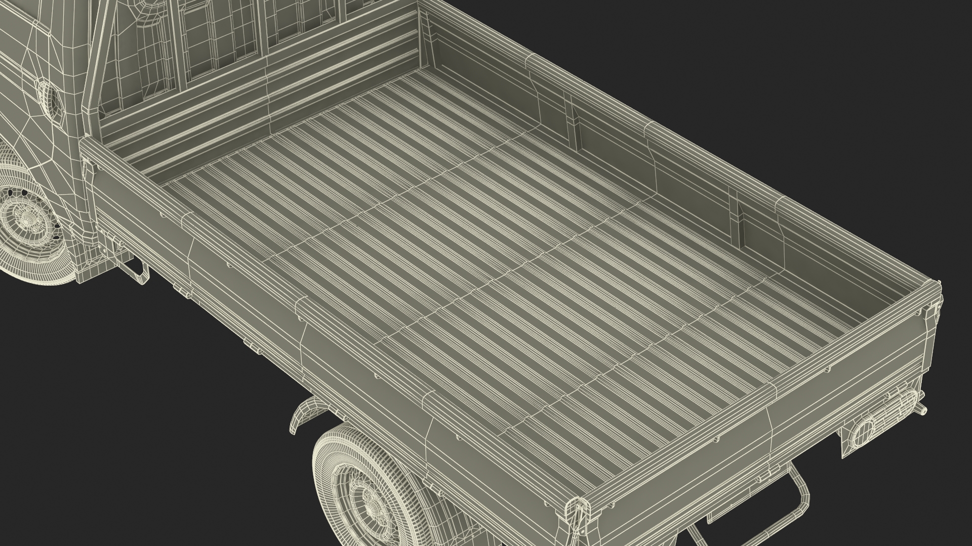 Flatbed Truck Blue Rigged for Cinema 4D 3D model