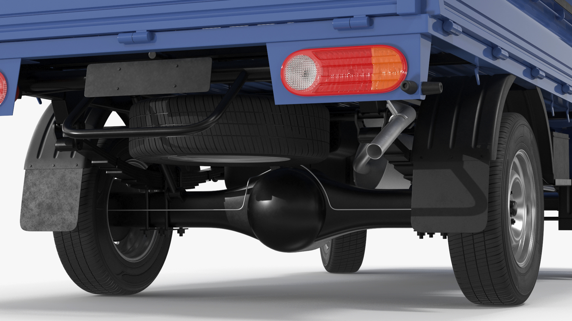 Flatbed Truck Blue Rigged for Cinema 4D 3D model