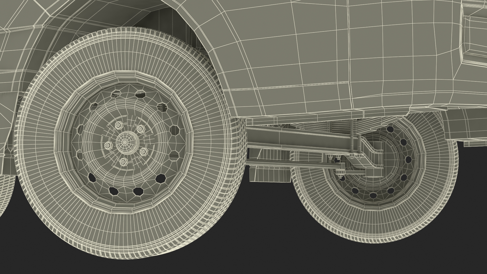 Flatbed Truck Blue Rigged for Cinema 4D 3D model