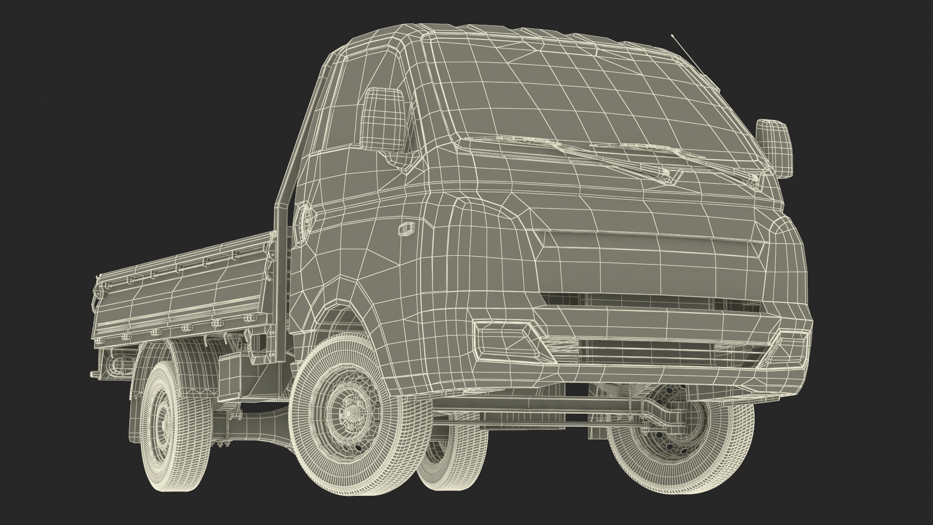 Flatbed Truck Blue Rigged for Cinema 4D 3D model
