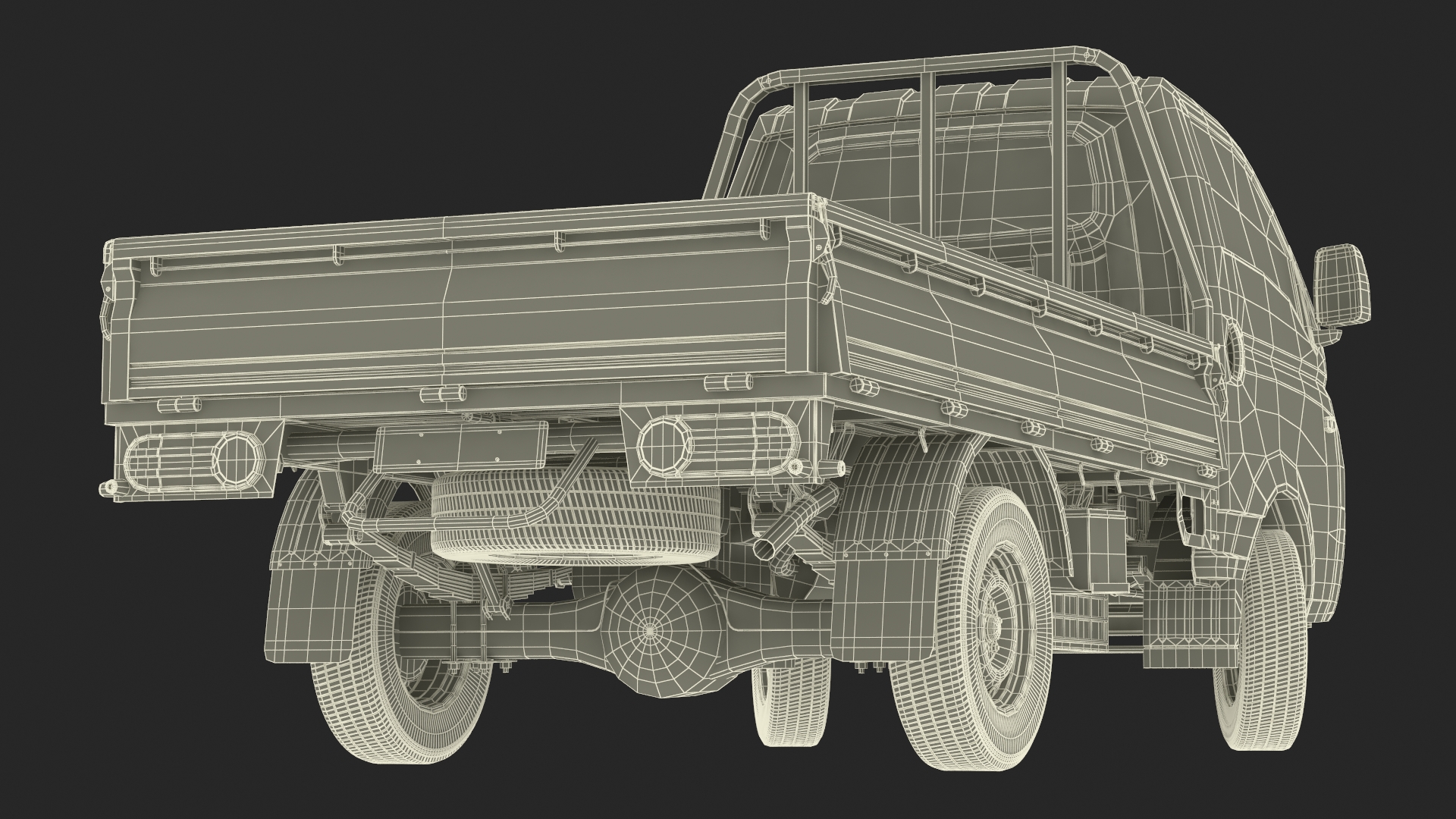 Flatbed Truck Blue Rigged for Cinema 4D 3D model