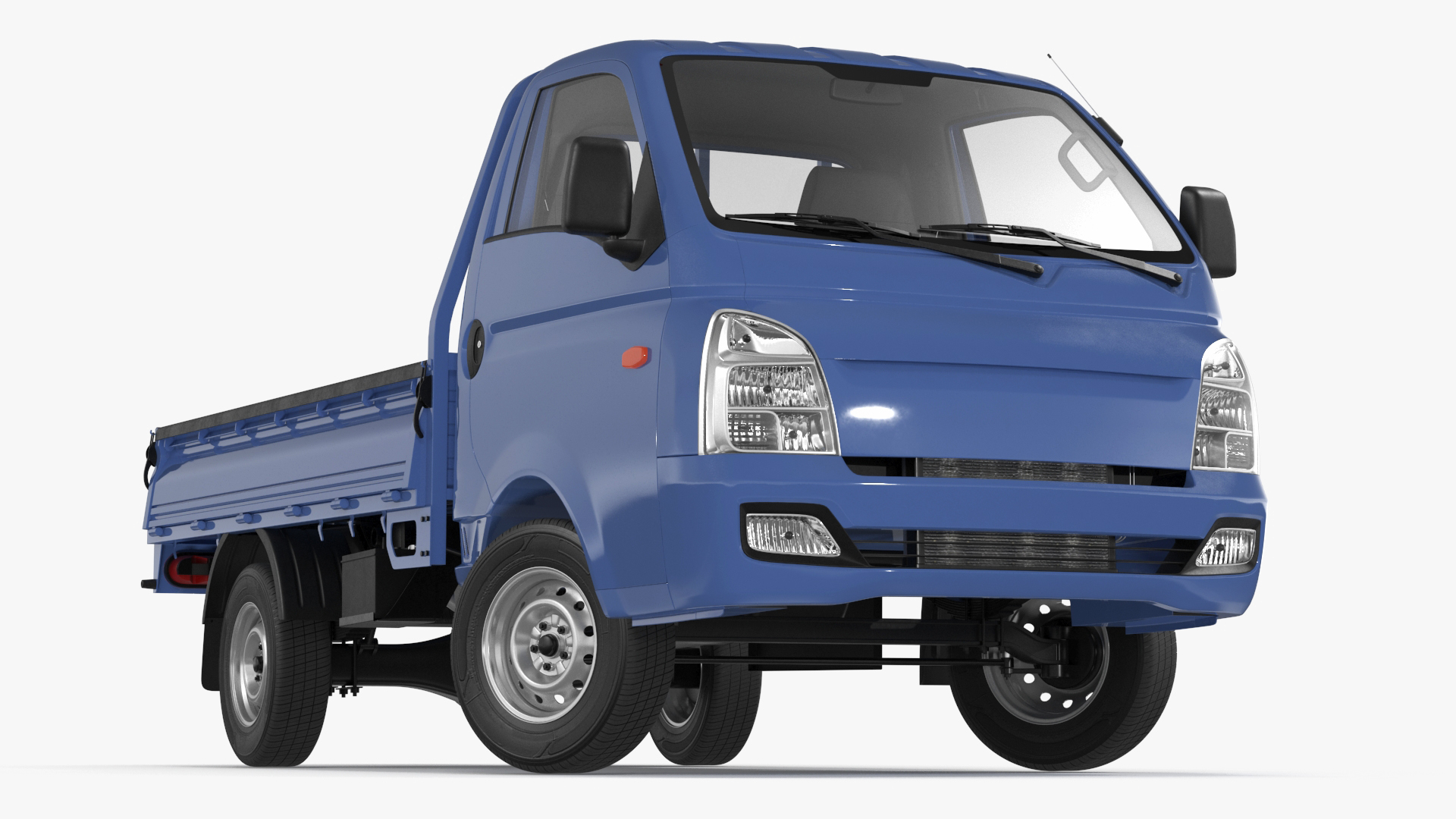 Flatbed Truck Blue Rigged for Cinema 4D 3D model