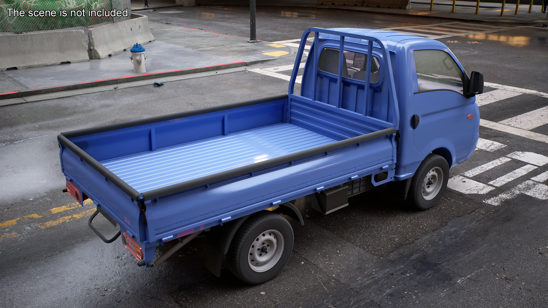 Flatbed Truck Blue Rigged for Cinema 4D 3D model