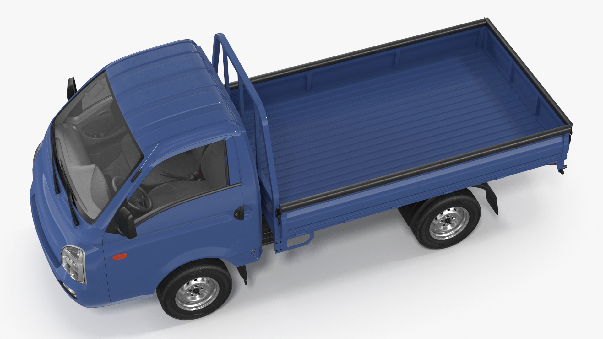 Flatbed Truck Blue Rigged for Cinema 4D 3D model