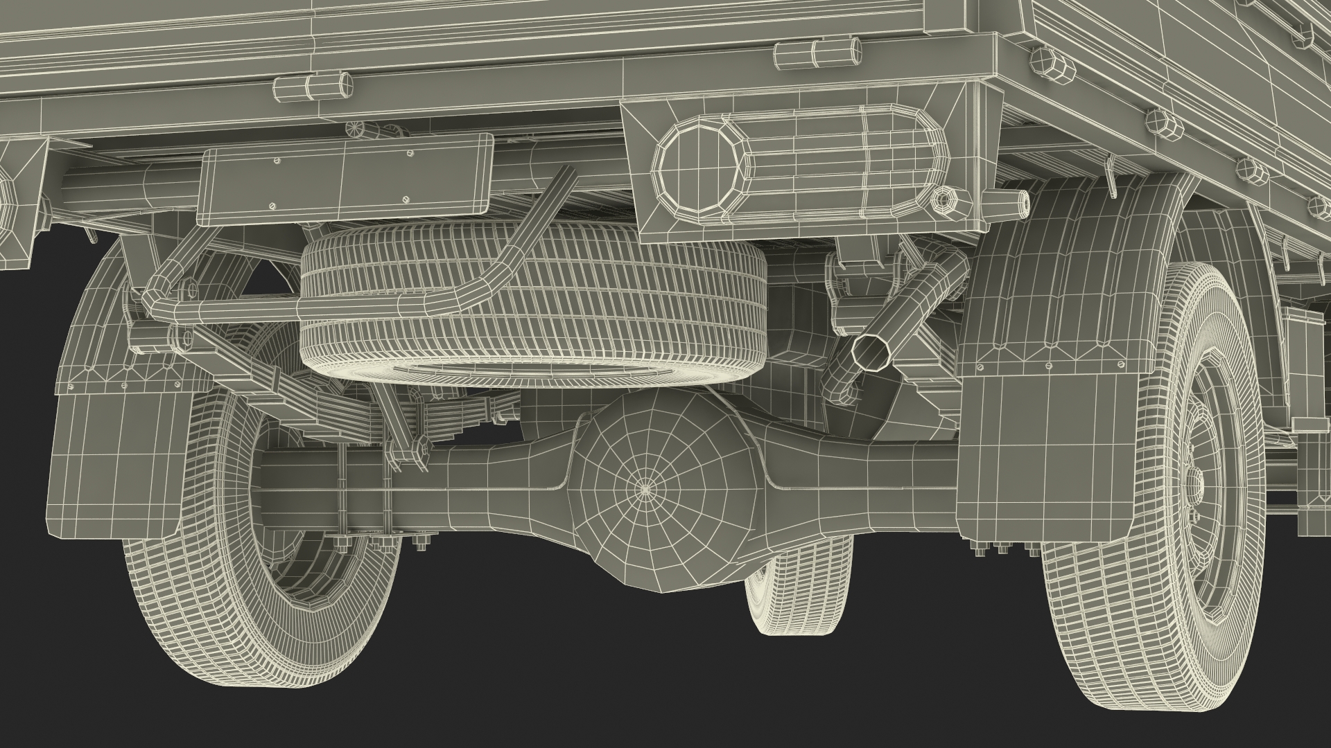 Flatbed Truck Blue Rigged for Cinema 4D 3D model