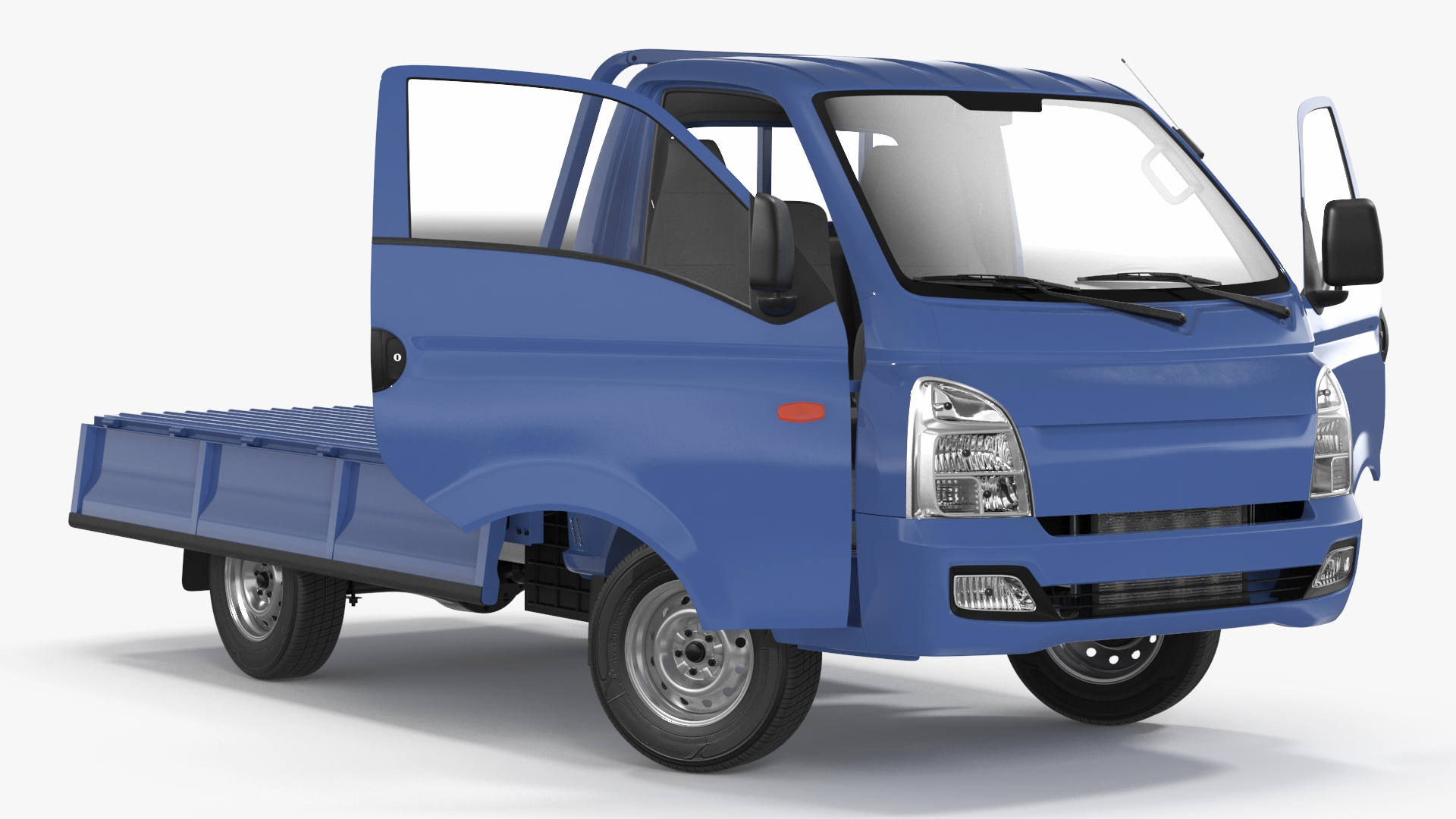 Flatbed Truck Blue Rigged for Cinema 4D 3D model